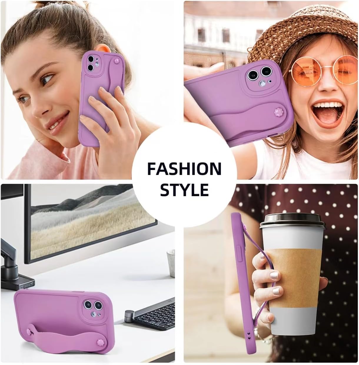 AuroraIce Funda para iPhone 11, iPhone 11, funda de goma suave de ajuste delgado con pulsera ajustable, antiarañazos, a prueba de golpes, funda