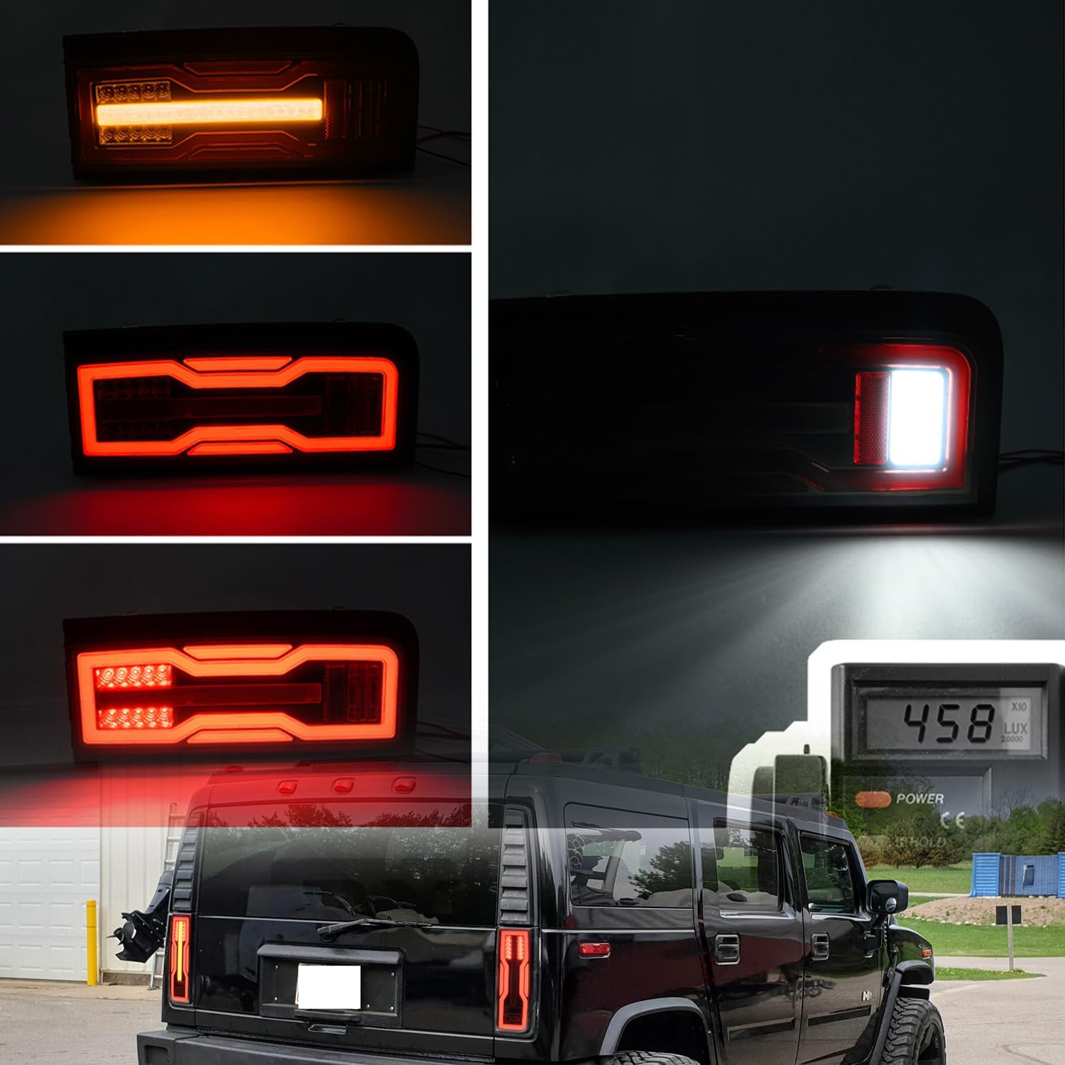 NSLUMO Último estilo EV LED conjunto de luz trasera para 2003 2004 2005 2006 2007 2008 2009 Hummer-H2 SUV LED trasera nieblafrenomarcha atrás  kit