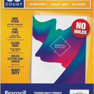 Samsill Paquete de 50 protectores transparentes sin agujeros 85 x 11 pulgadas pesados y carga superior Samsill Paquete de 50 protectores transparentes sin agujeros 85 x 11 pulgadas pesados y carga superior