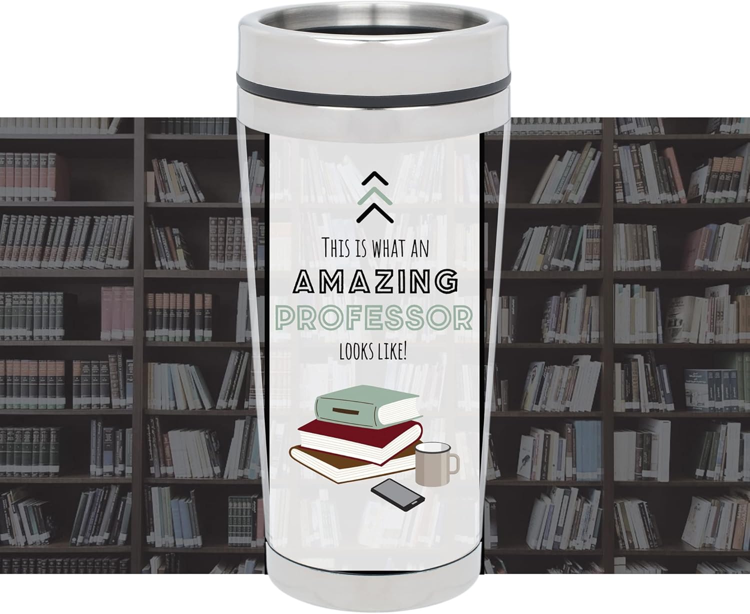 Elanze Designs Amazing Professor Looks Like – Vaso de viaje de acero inoxidable de 16 onzas