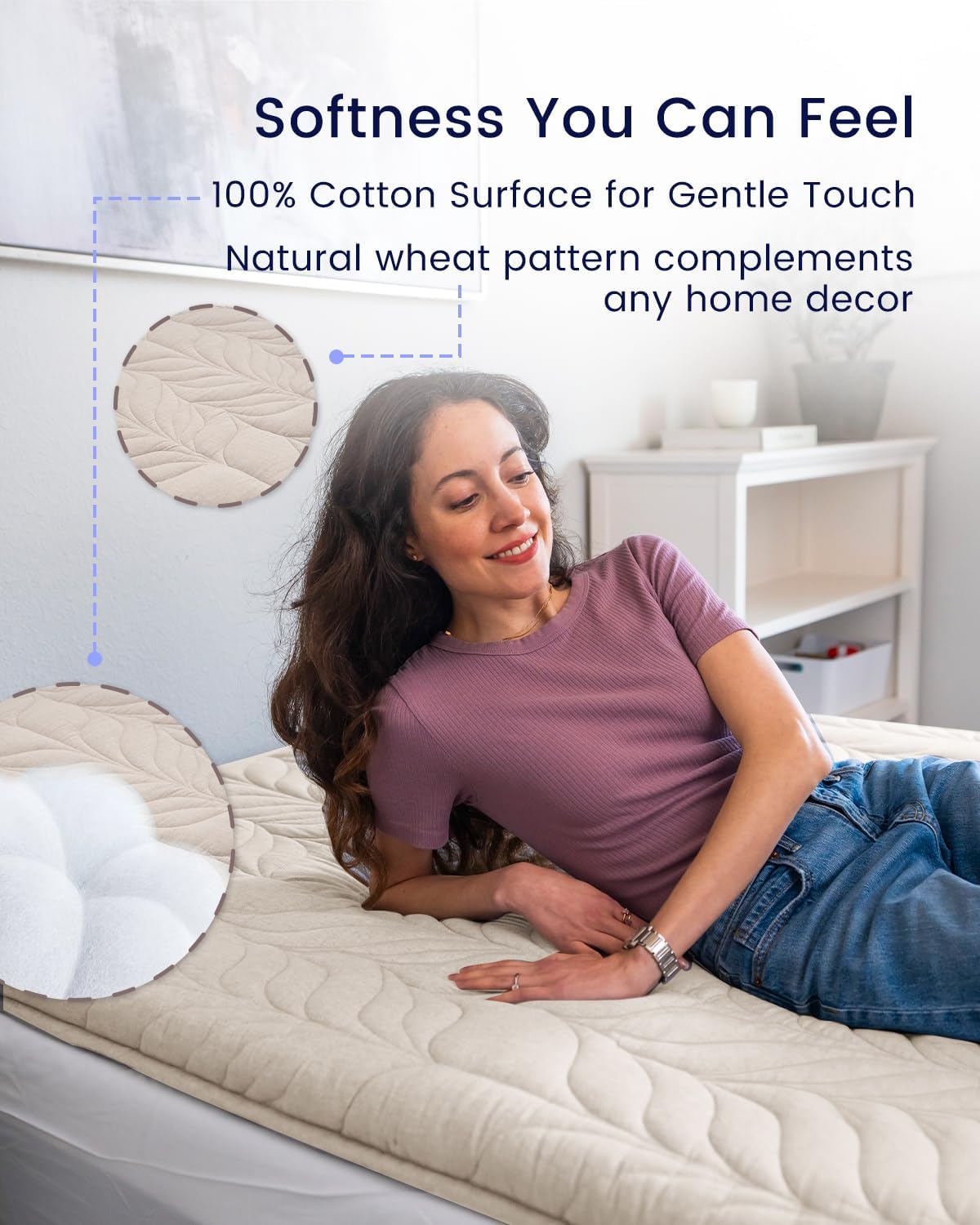 ZonLi Colchón japonés de suelo tipo futón, tamaño individual, tapete de tatami enrollable grueso con funda lavable 100% algodón, plegable y