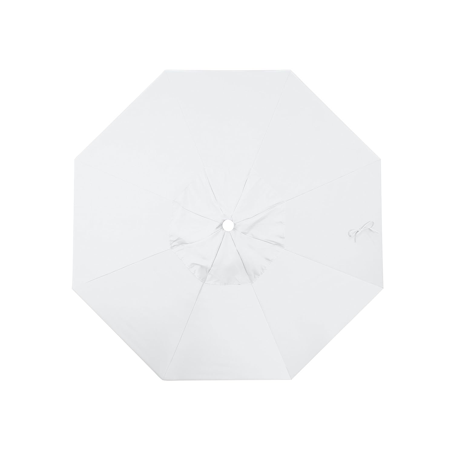 California Umbrella 7.5′ ronda de aluminiofibra de vidrio paraguas, empuje abierto, poste blanco, tela blanca de olefina