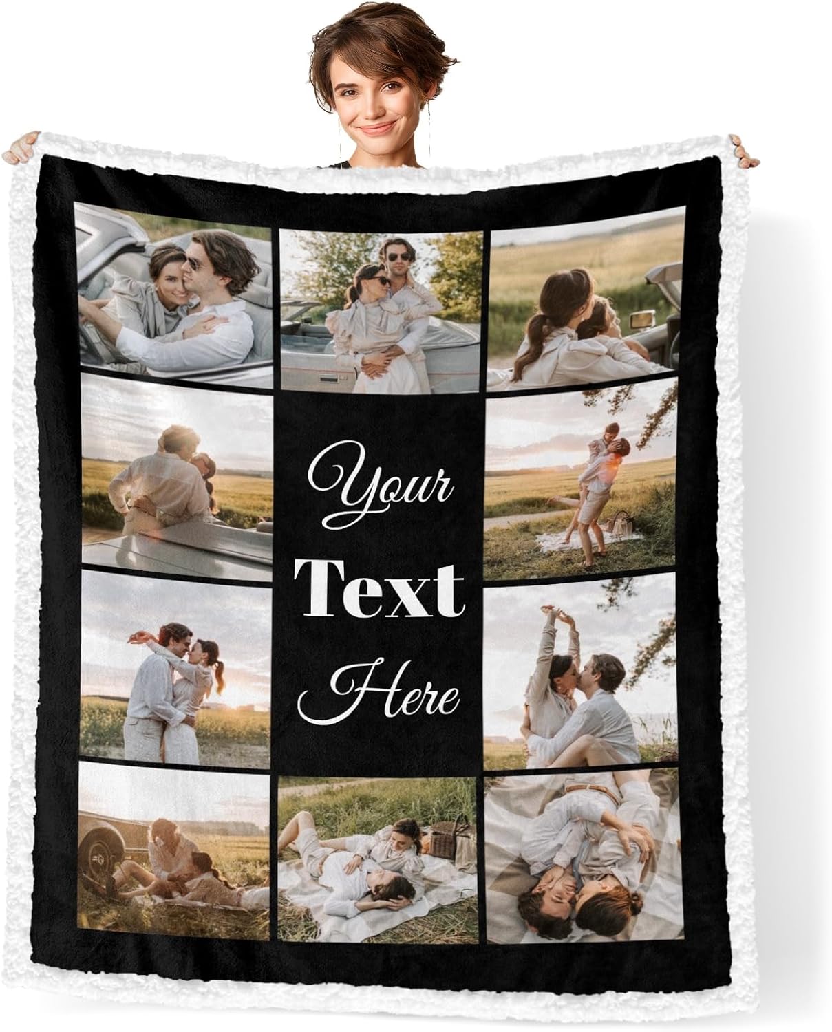 Manta personalizada con imagen, regalos personalizados para cumpleaños, aniversario, Navidad, Año Nuevo, 10 fotos, 30 x 40 pulgadas (Sherpa)
