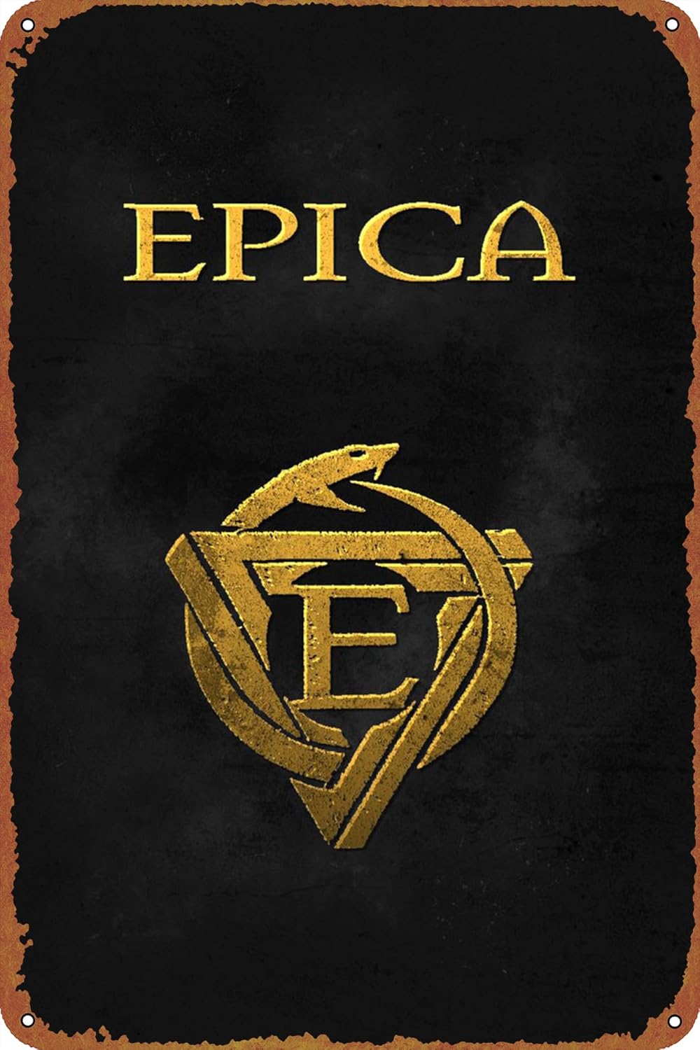 Epica – Póster con logotipo de banda de metal, bar, club, hombre, cueva, sala de estar, cocina, garaje, baño, hogar, decoración de pared, 8 x 12