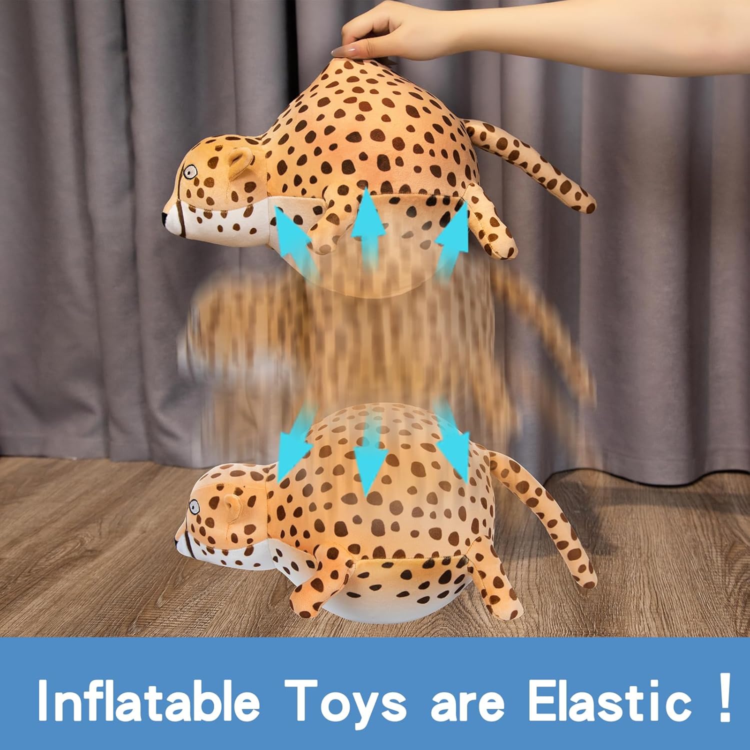 Animales de peluche de cocodrilo lindo y obesidad, muñeca elástica, juguete de leopardo de dibujos animados gordo de 15 pulgadas