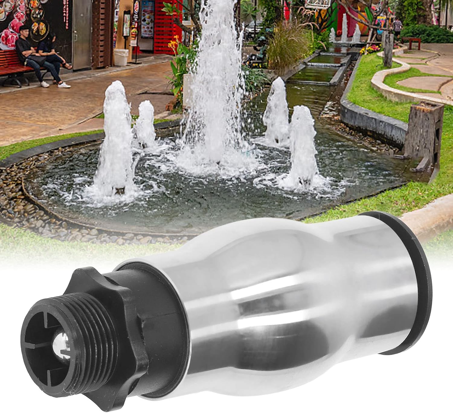 AYNEFY Boquilla de fuente, boquilla de agua de acero inoxidable 304, rociador de estanque, boquilla de fuente de agua, rosca macho G1, boquilla de