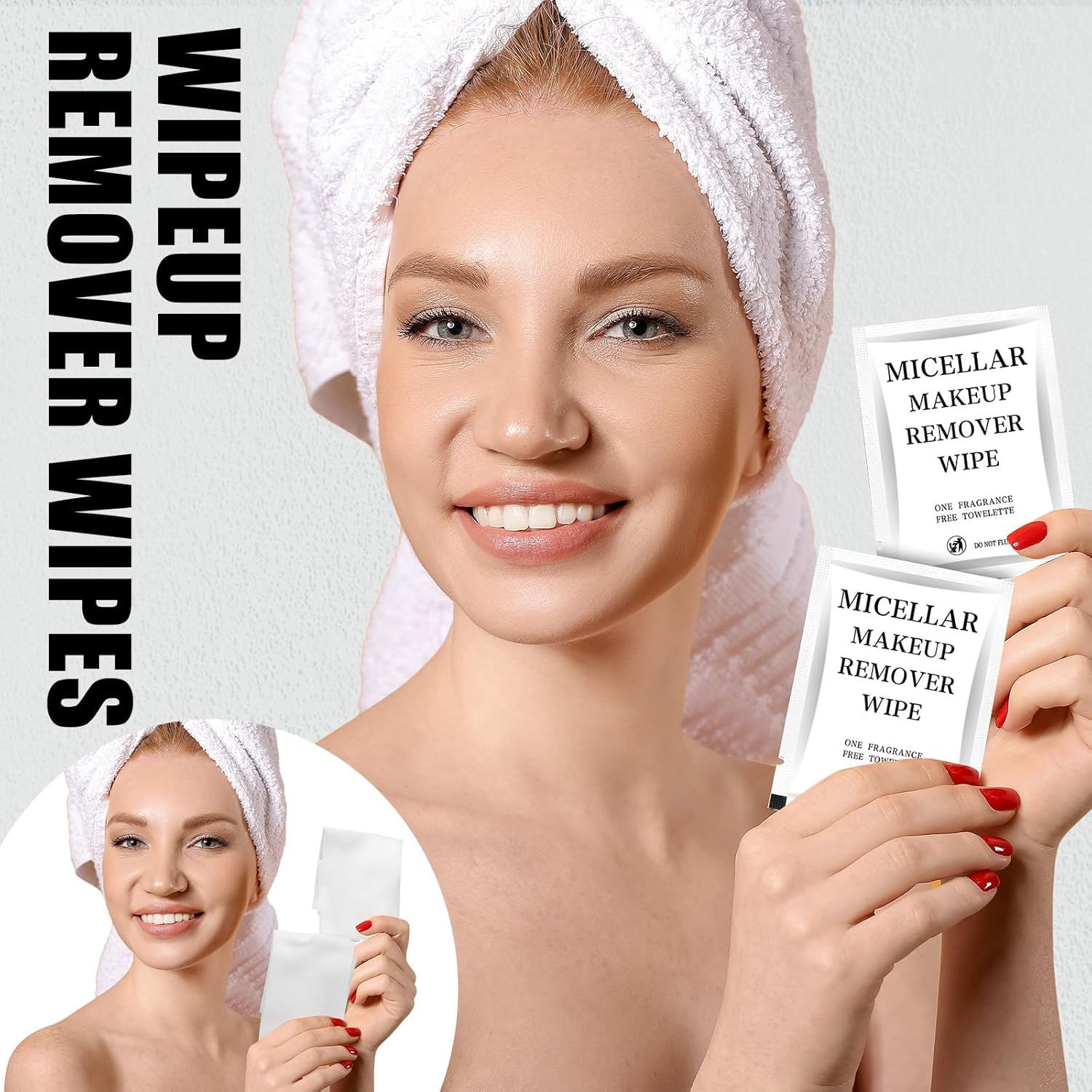 Ctosree 150 toallitas removedoras de maquillaje a granel envueltas individualmente a granel, toallitas de maquillaje individuales paño removedor de