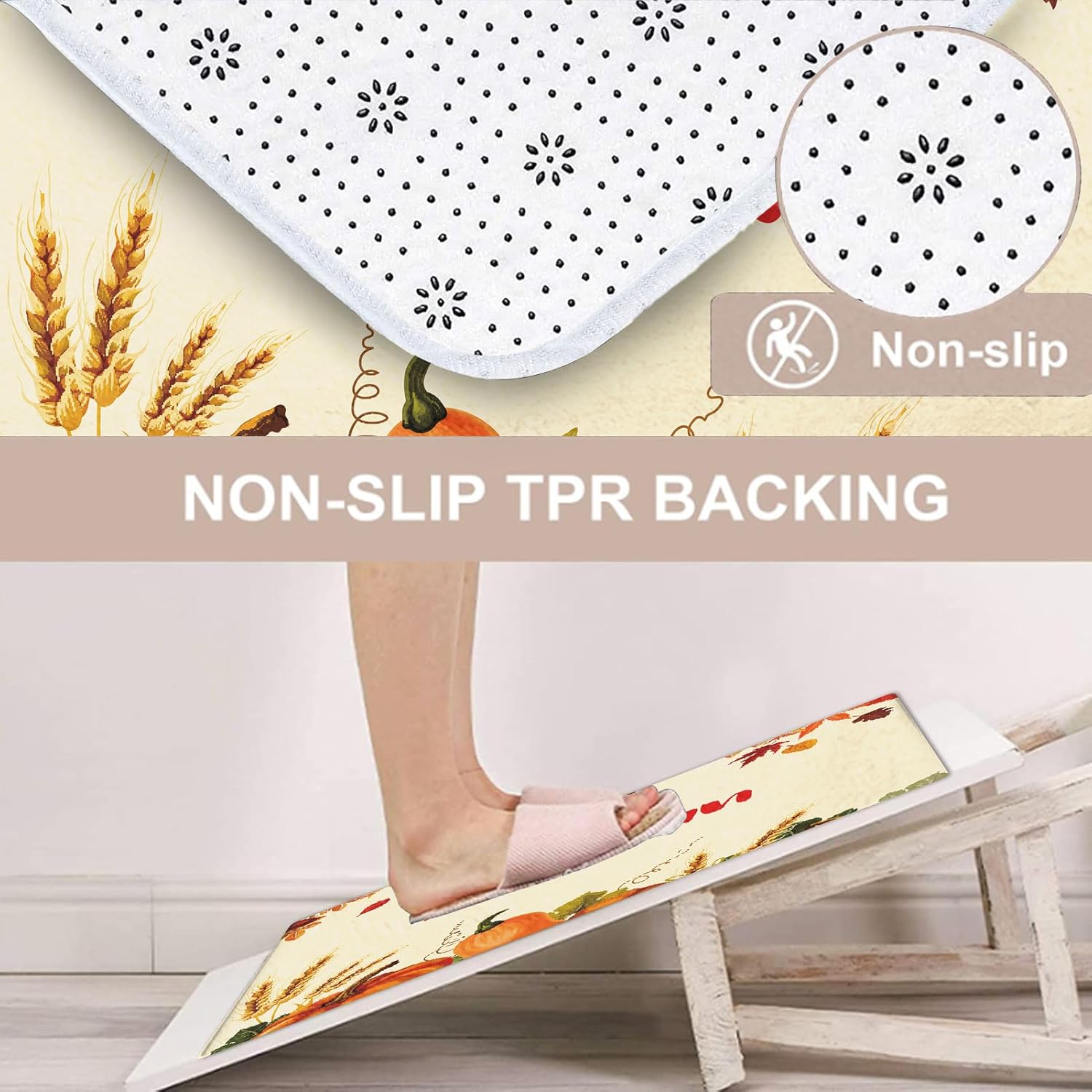 Juego de cortinas de ducha de otoño con tapa de inodoro y alfombras antideslizantes, 4 cortinas de ducha para baño, calabaza naranja, hojas de arce,