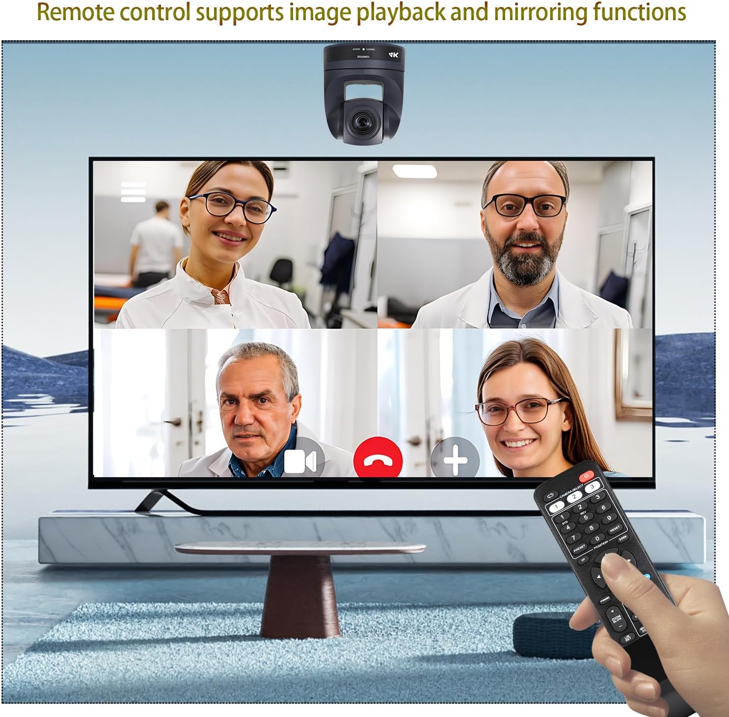 HDMI PTZ Camera 10x Optical Zoom Video Conference Webcam for Meeting Live Streaming and Church Skype,Teams Video Calls Works with