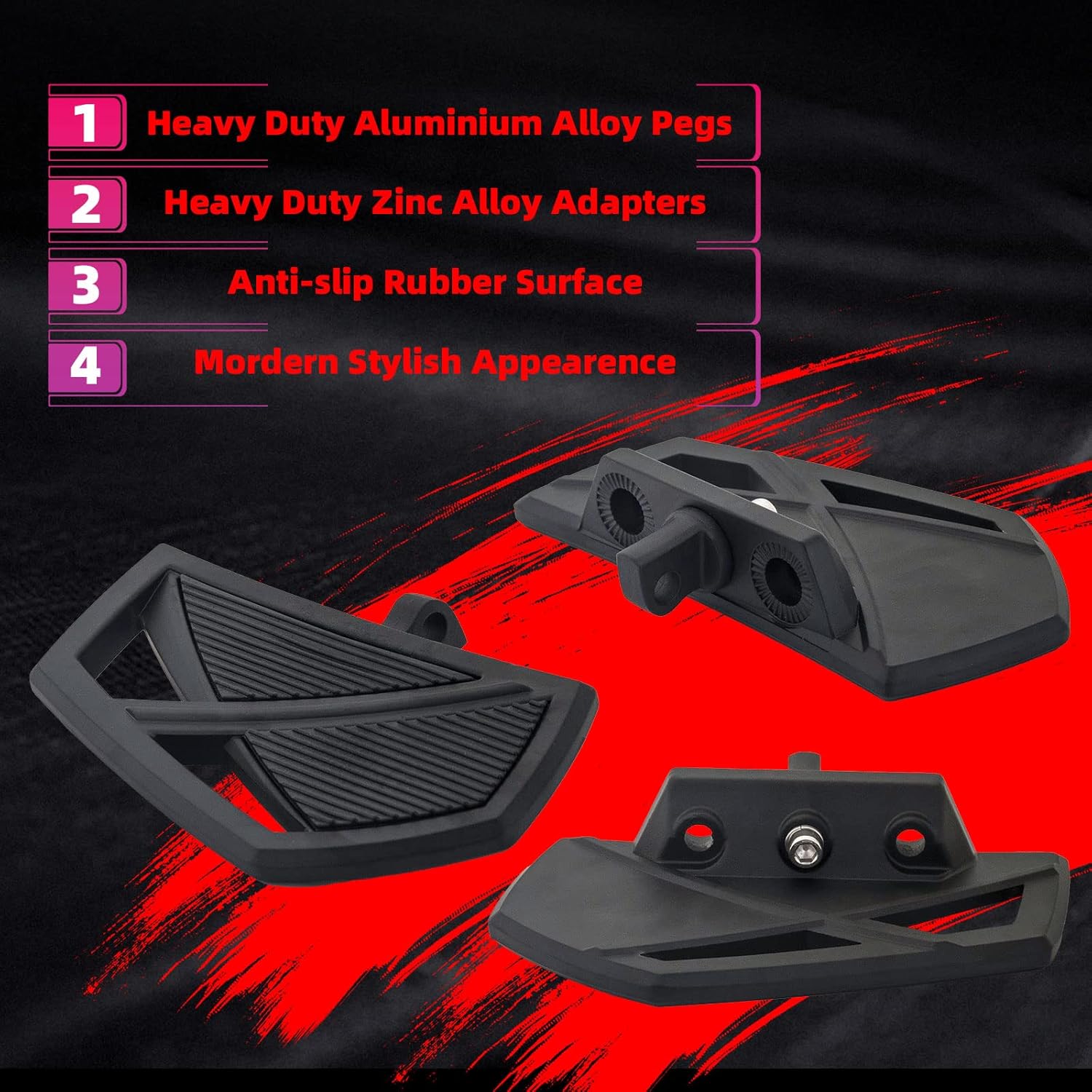 FATECIM Estriberas para motocicleta, pedales de motocicleta, mini tableros, conductor, pasajero, mini tablas de suelo, soporte masculino para Harley