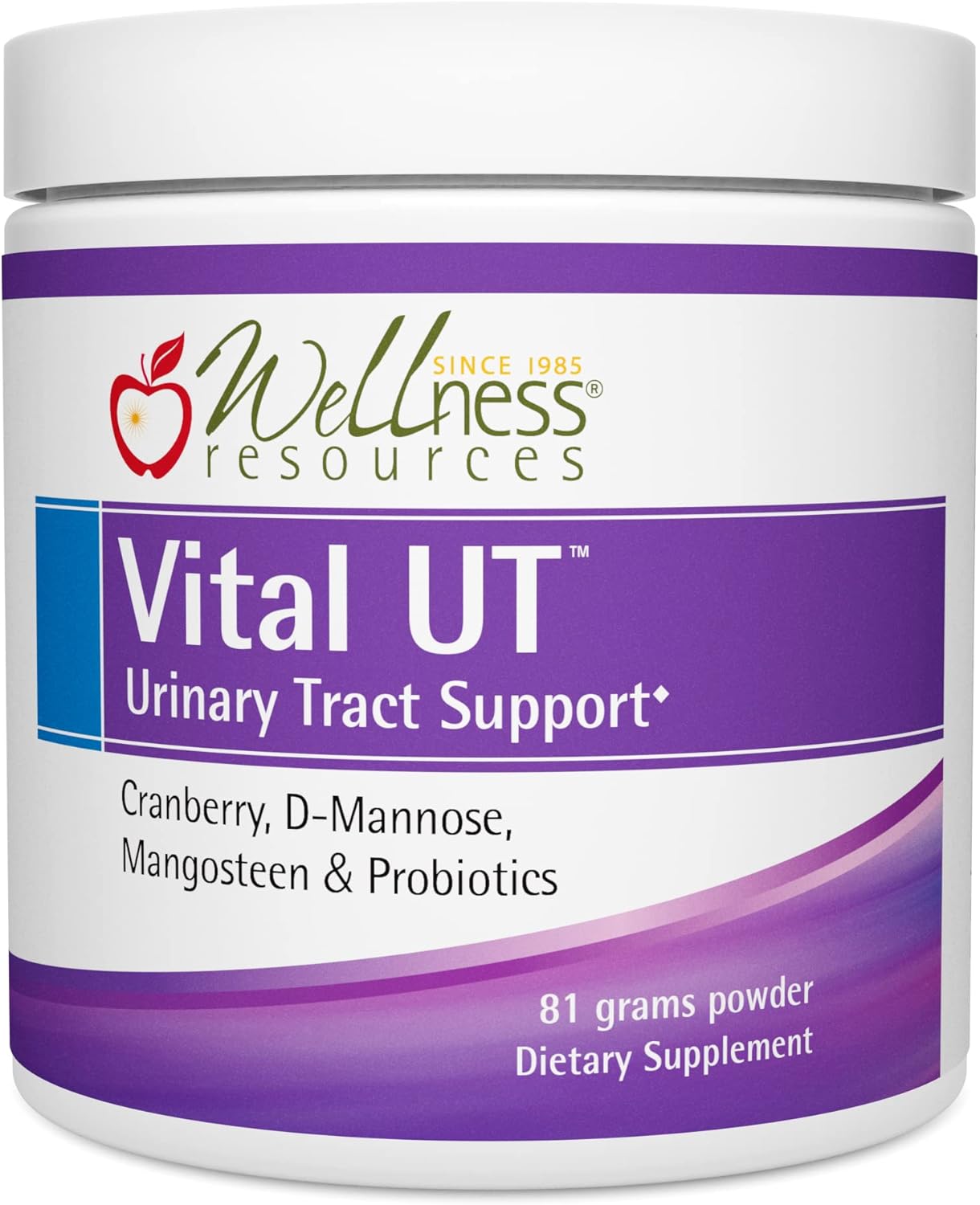 Wellness Resources Vital UT Suplemento para el tracto urinario con arándano (36 mg PAC), d-manosa, mangostán y probiótico LactoSpore (30 porciones,