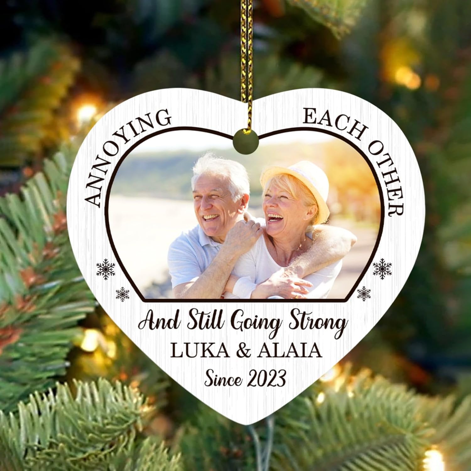 Adorno de Navidad personalizado, foto personalizada y nombre para Navidad, regalo para miembros de la familia, pareja, regalo de recuerdo para papá,