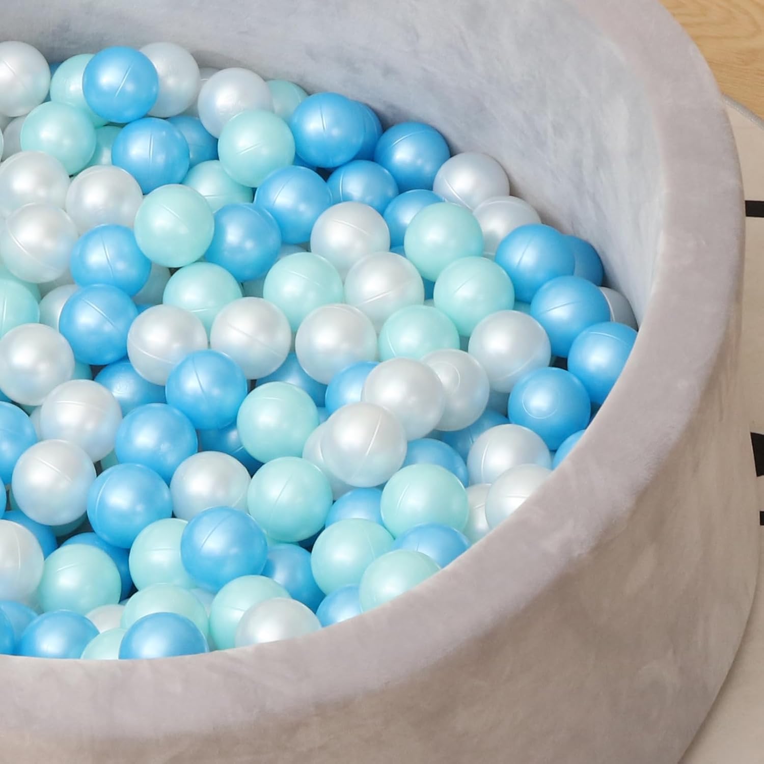 ZLEVEAYN 100 bolas para bolas, a prueba de aplastamiento, colores perlas, sin BPA, no tóxico, bolas de juego de plástico para bebés, niños,
