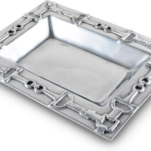 Arthur Court Designs Bandeja de aluminio para servicio de alimentos ecuestres, organizador de almacenamiento de escritorio, catchall, valet, mesita Arthur Court Designs Bandeja de aluminio para servicio de alimentos ecuestres, organizador de almacenamiento de escritorio, catchall, valet, mesita