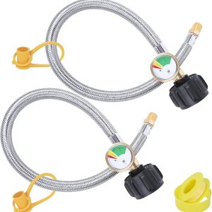 Mangueras de propano RV de 15 pulgadas con calibre, manguera trenzada de acero inoxidable para tanque de cámper, línea de manguera de propano para Mangueras de propano RV de 15 pulgadas con calibre, manguera trenzada de acero inoxidable para tanque de cámper, línea de manguera de propano para