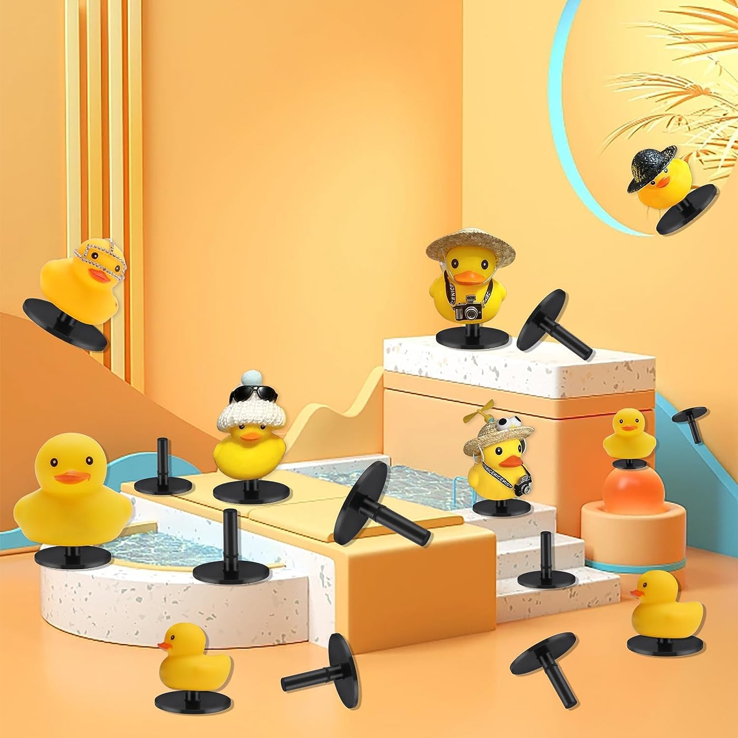 20 tapones de pato, soporte de pato de goma, soporte de pato de goma para tablero de Jeep y pantalla fija, regalo para los amantes de Jeep, (pato de