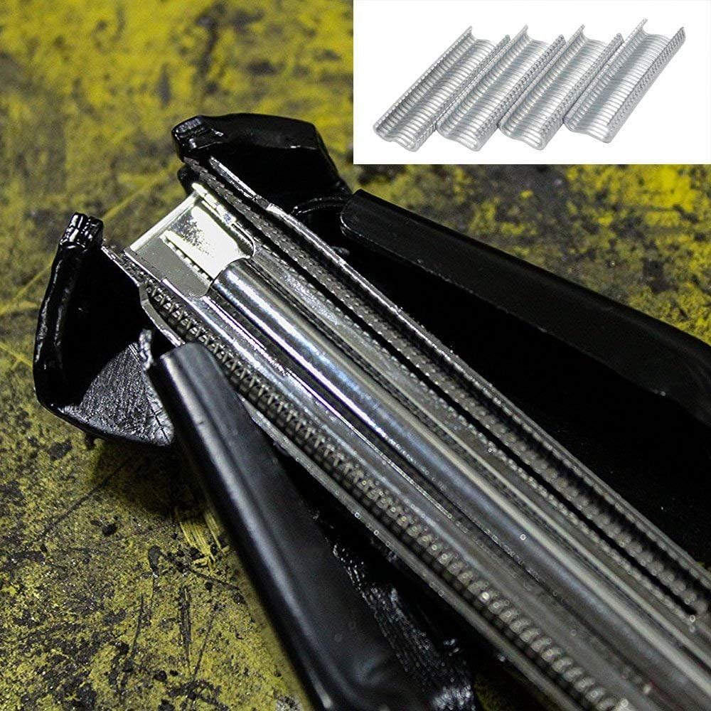Alicates de anillo de cerdo con 600 anillos de cerdo de acero galvanizado para ollas de cangrejo, jaulas, trampas, cercas, cubiertas de salchichas y