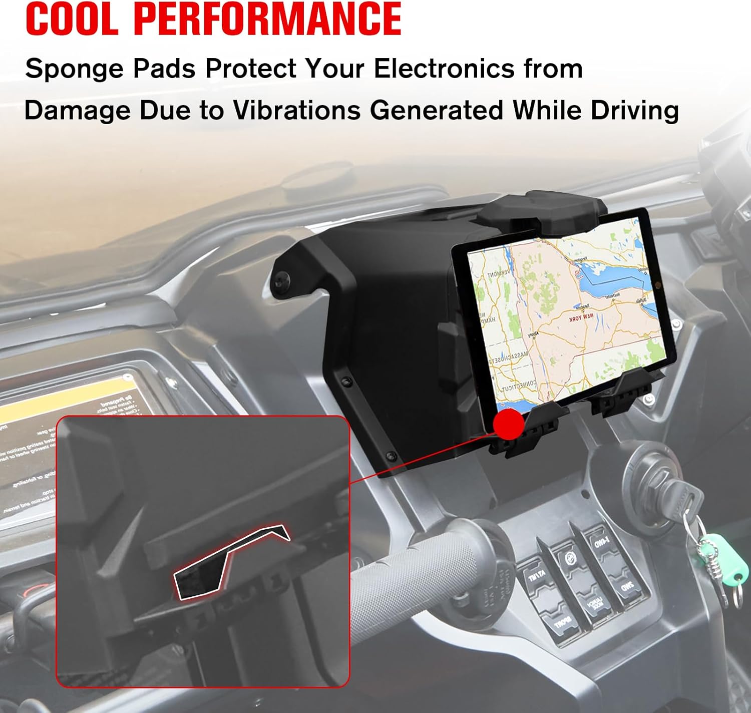 Soportes para dispositivos eléctricos con caja de almacenamiento, bandeja organizadora para Honda Talon 1000 2019-2023, soporte de montaje para iPad