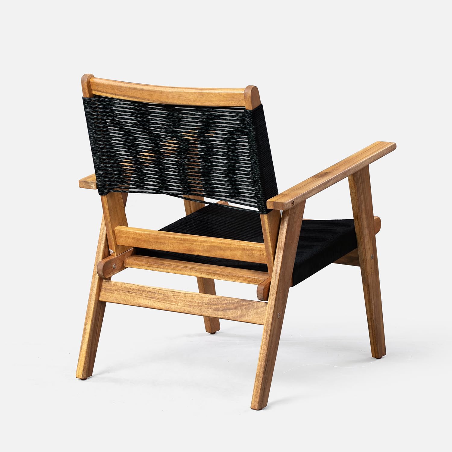 Monarch – Sillón de madera con acabado natural para sala de estar, dormitorio, patio, piscina, estudio, jardín, uso en interiores y exteriores,