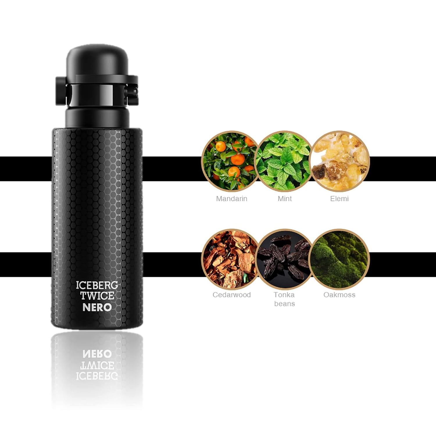 ICEBERG Twice NERO  Emocionante fragancia personal para el caballero moderno  Colonia clásica EDT en aerosol para hombres  Notas vibrantes y