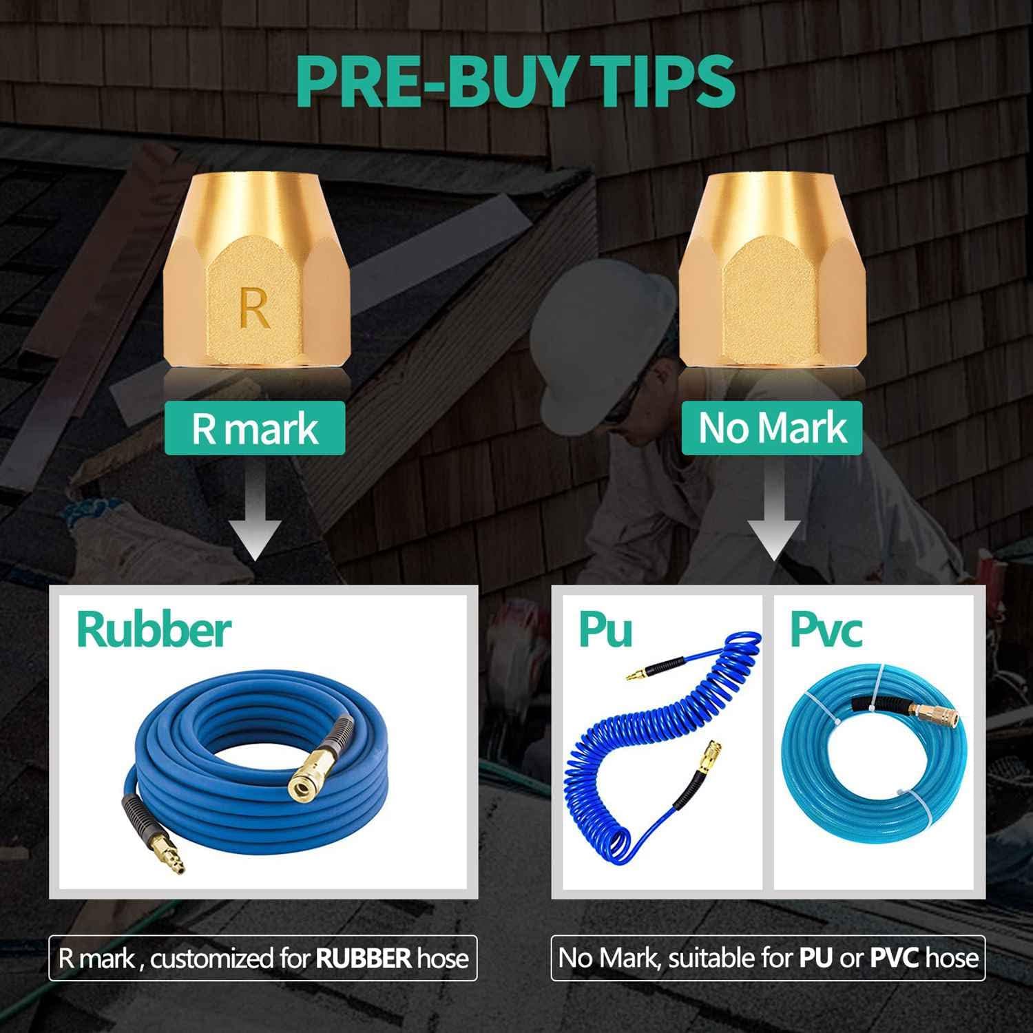 2 piezas de latón macizo de alta calidad, accesorios de reparación de extremo de manguera de poliuretano de 14 pulgadas de diámetro interior con 14