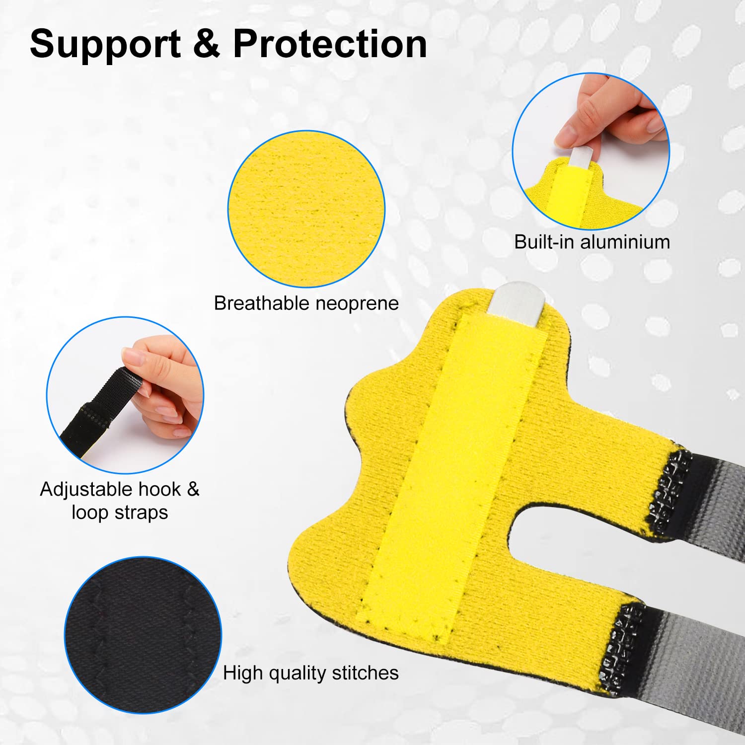supregear Soporte de férula para dedos, paquete de 2 férula de gatillo ajustable reutilizable con barra de aluminio extraíble para índice, medio,