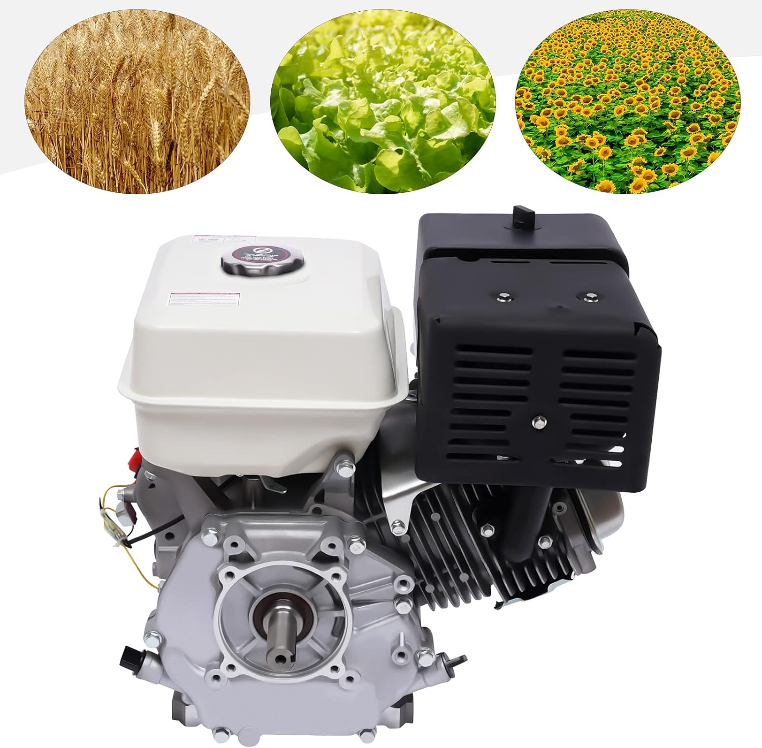Motor de gas horizontal de 420CC de 4 tiempos 15HP de potencia de gasolina OHV Motor de retroceso para Go Kart (rojo y negro)