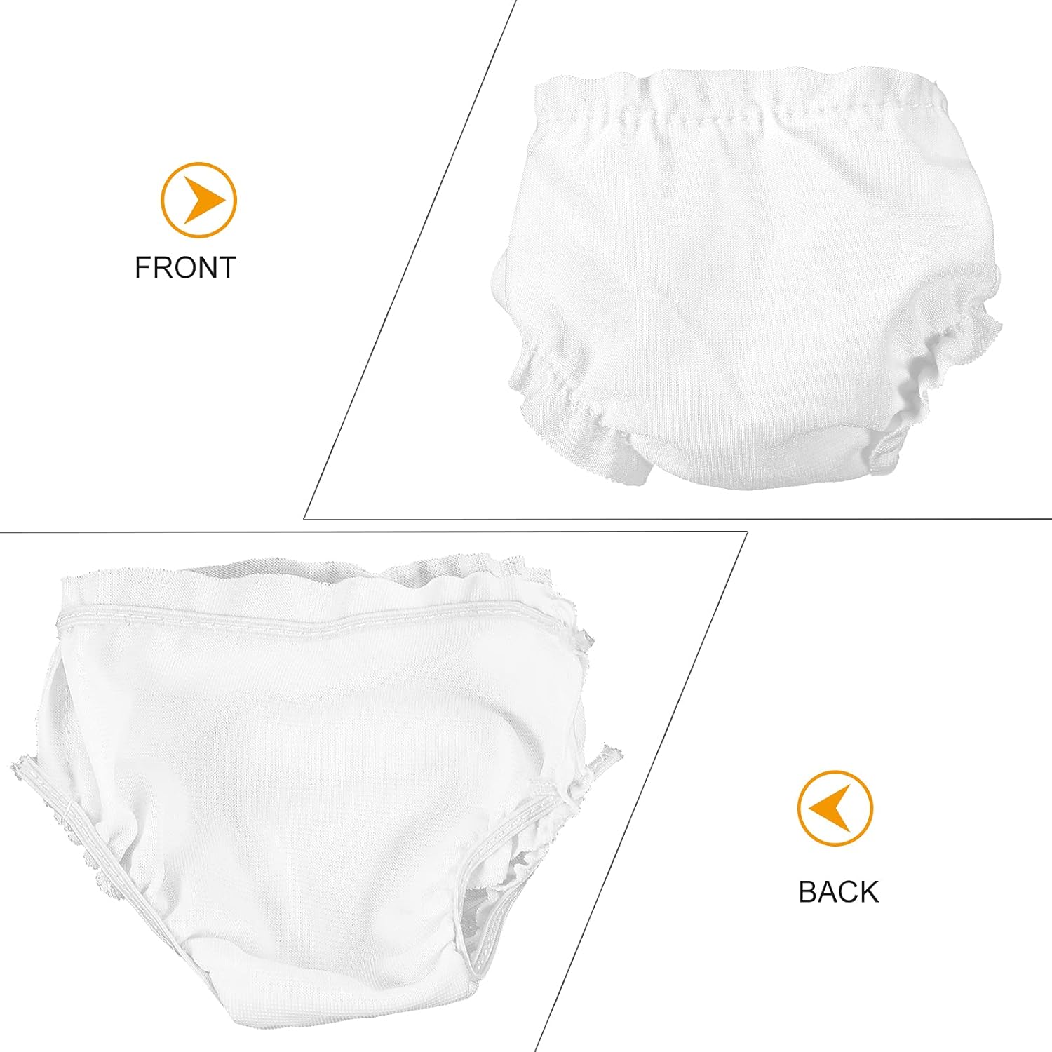 12 pañales para bebé, ropa interior de muñeca americana, ropa interior de muñeca, accesorios para juegos de simulación, color blanco (2.8 x 2.8 x