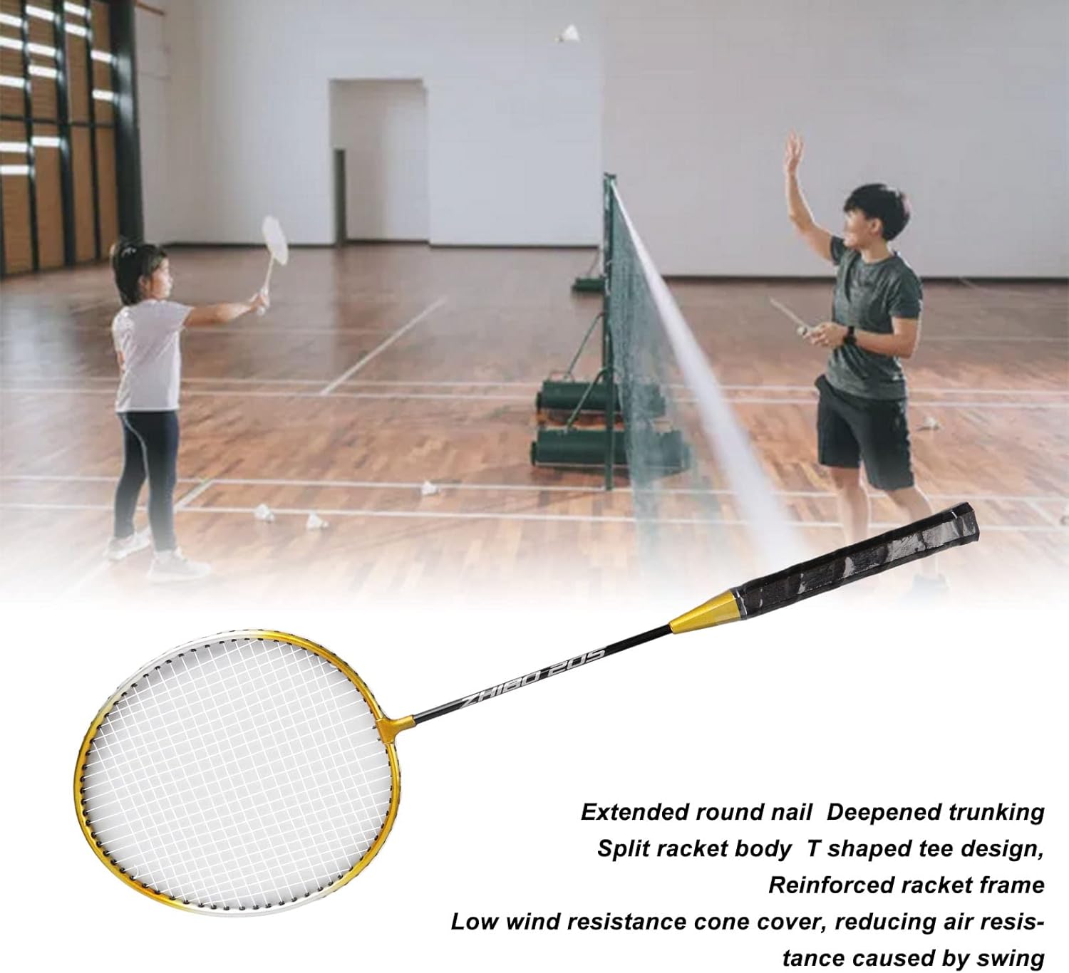 Juego de raquetas de bádminton para juegos de patio trasero al aire libre, juego recreativo, principiantes, 205, raqueta de bádminton de aleación de
