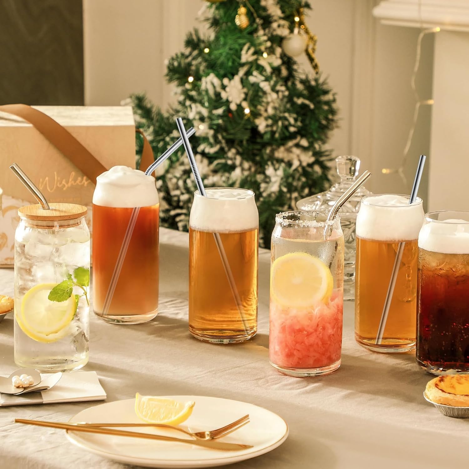 Pajitas de acero inoxidable de repuesto para la serie Yeti Rambler y vasos simples modernos de 2030 onzas, 12 popotes de metal reutilizables con