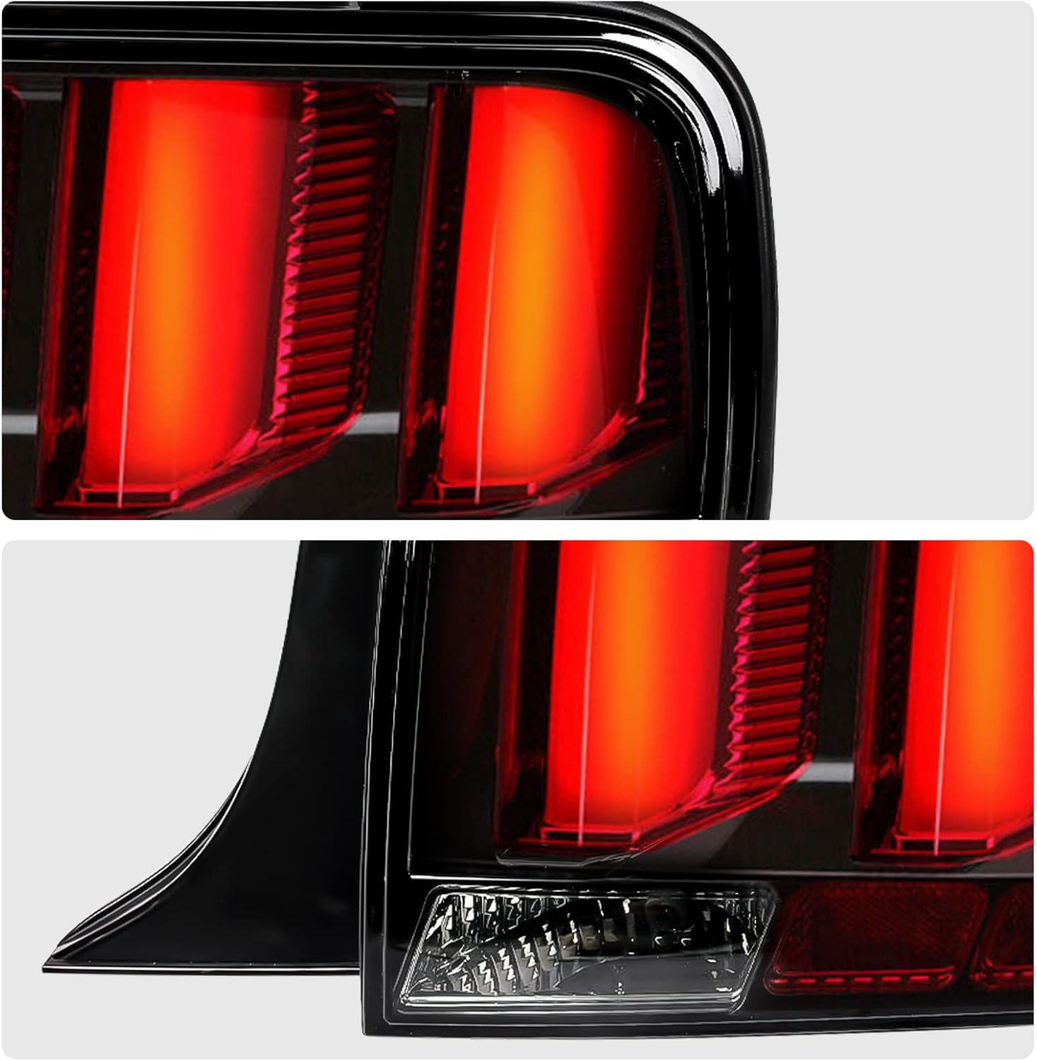 Conjunto de luz trasera ahumada compatible con Mustang 2005 2006 2007 2008 2009, lámparas LED de señal secuencial derecha e izquierda