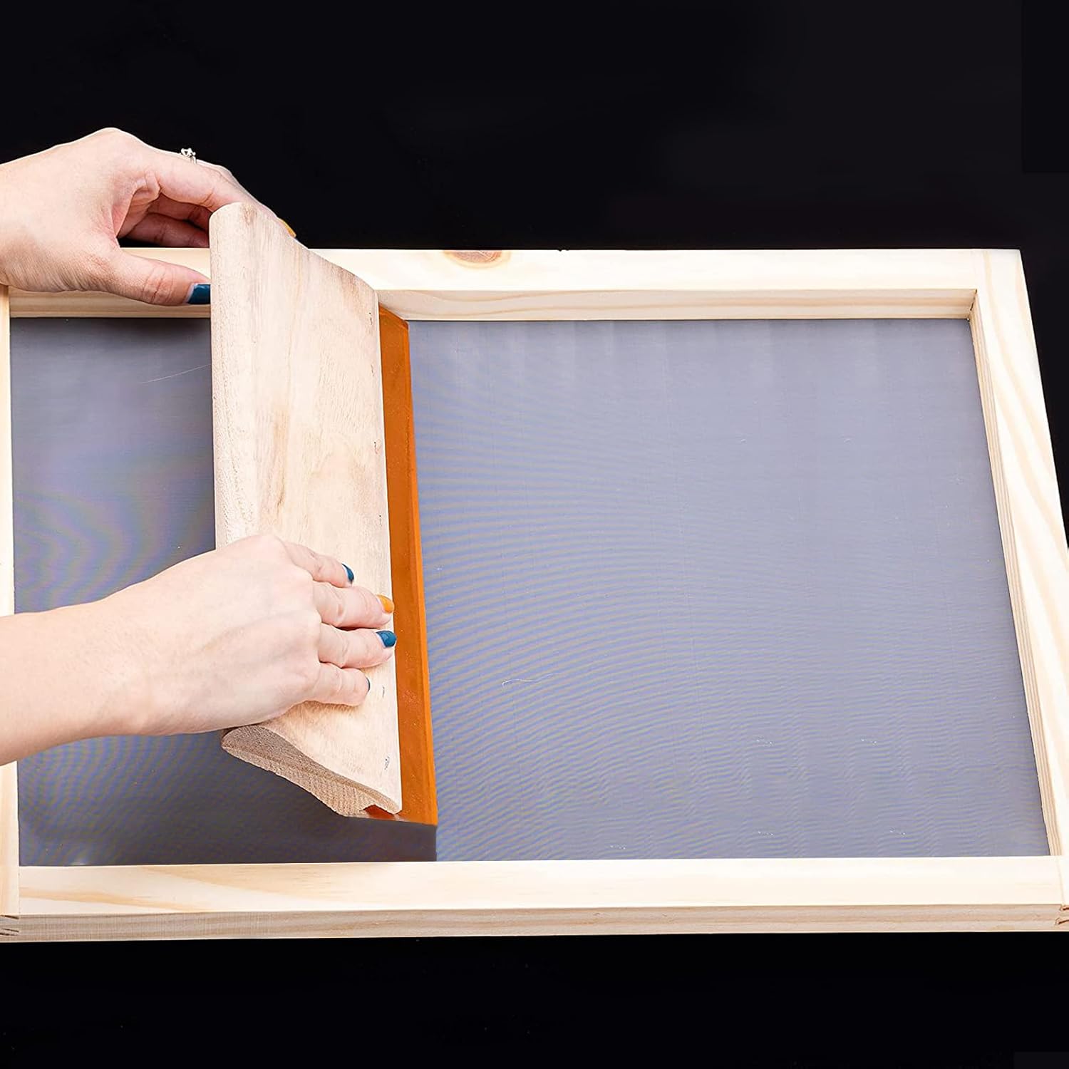 Caydo Marco de impresión de pantalla de seda de madera grande de 20 x 24 pulgadas con malla 110 para serigrafía