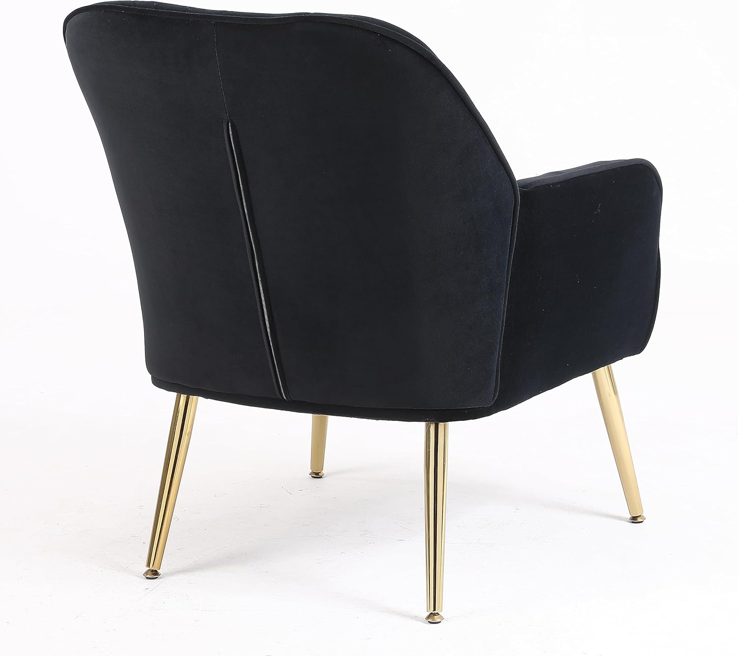 SSLine Silla decorativa de terciopelo, moderna silla tapizada con patas de metal dorado, acolchada gruesa, silla de invitados, silla de tocador,