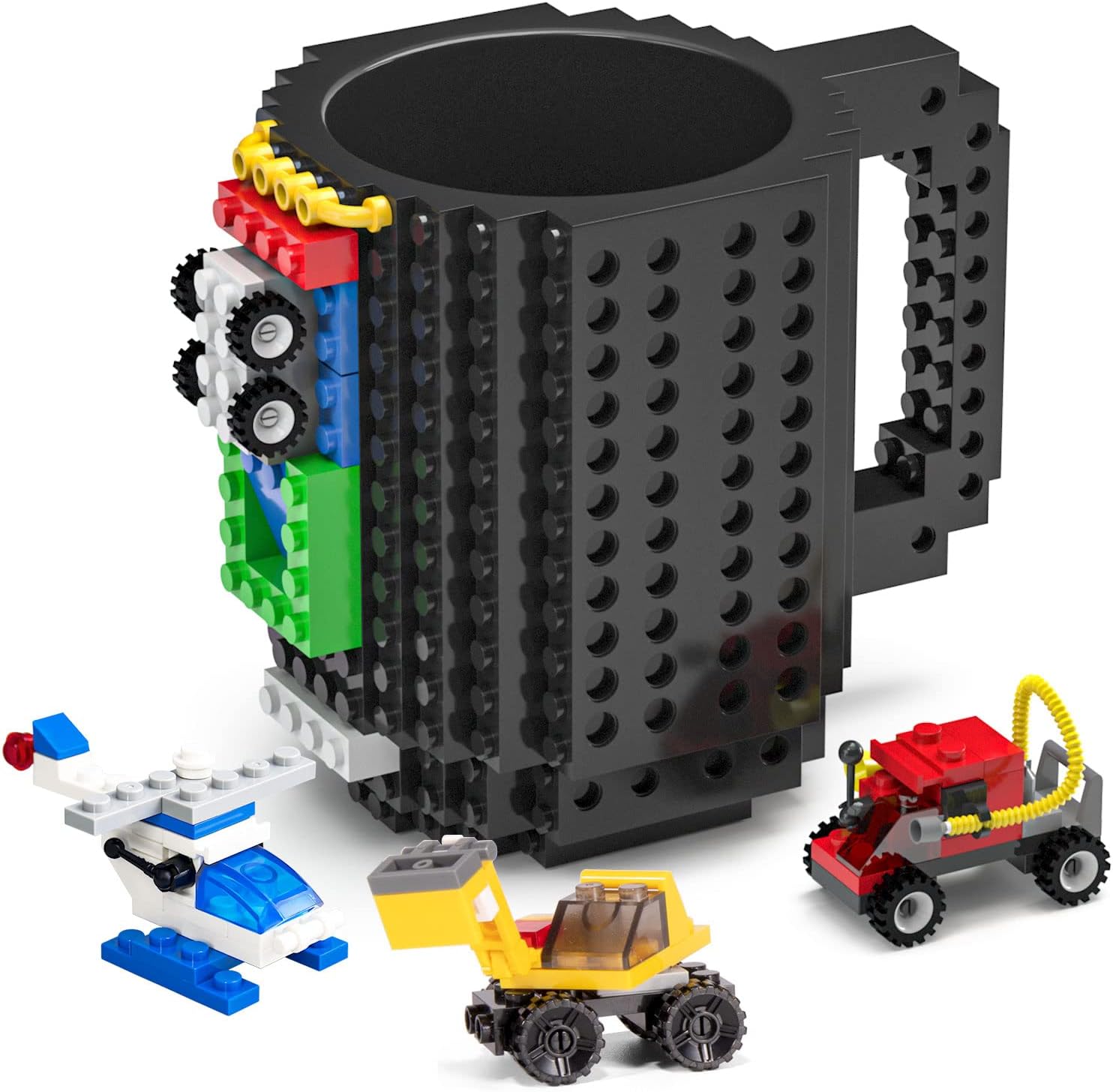 DAYMOO Taza de café con diseño de ladrillo, tazas de café geniales para niños, creativas y novedosas, taza de café divertida para hombres, adultos,