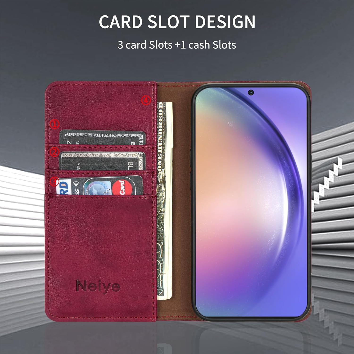 Funda tipo cartera para Samsung Galaxy A54 con bloqueo RFID, soporte de ranura para tarjetas, funda protectora de cuero para Samsung Galaxy A54 (6.4