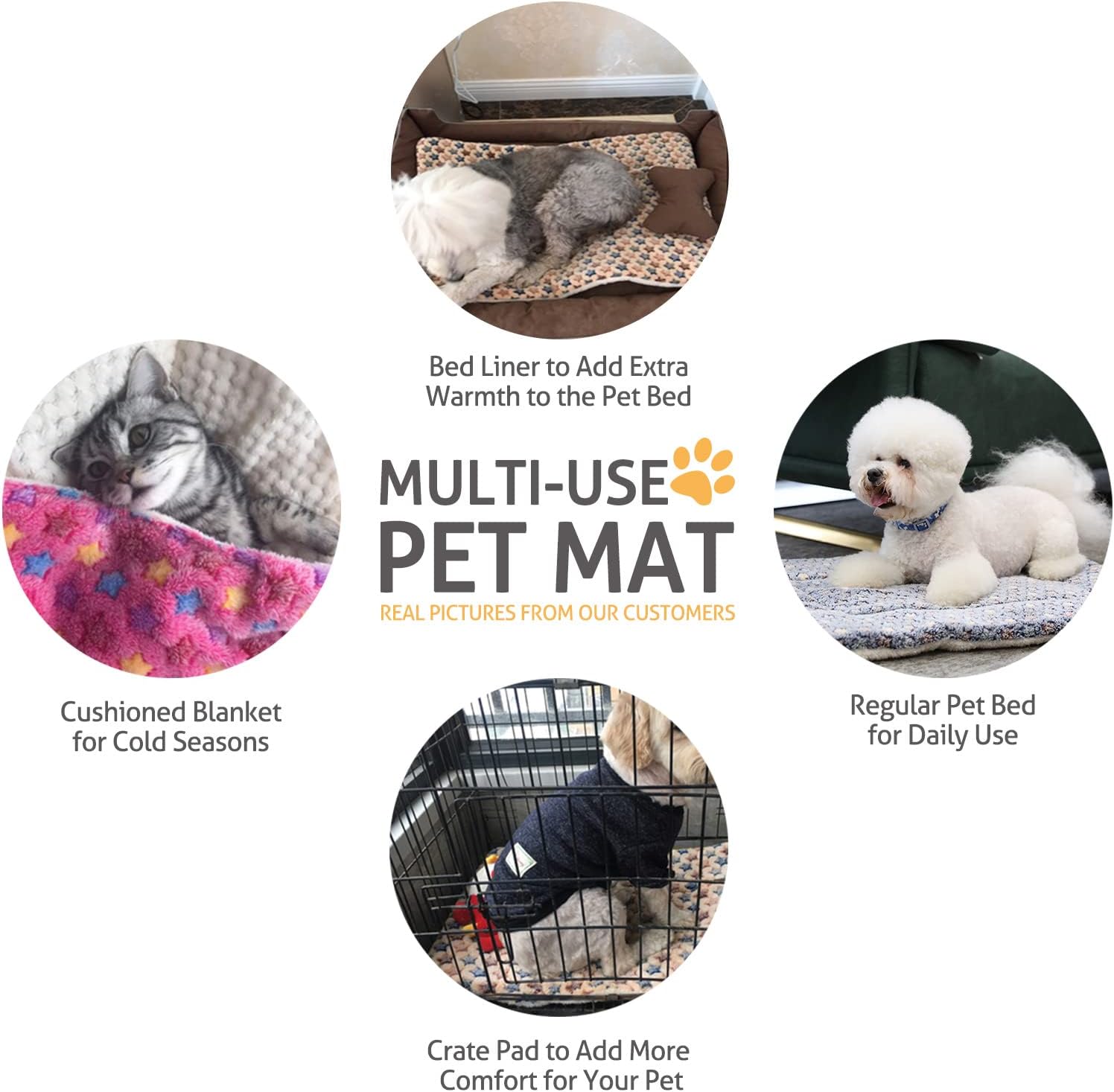 Mora Pets Almohadilla para jaula para perros, cama ultrasuave para mascotas con bonito estampado de estrellas, tapete lavable para perros grandes,