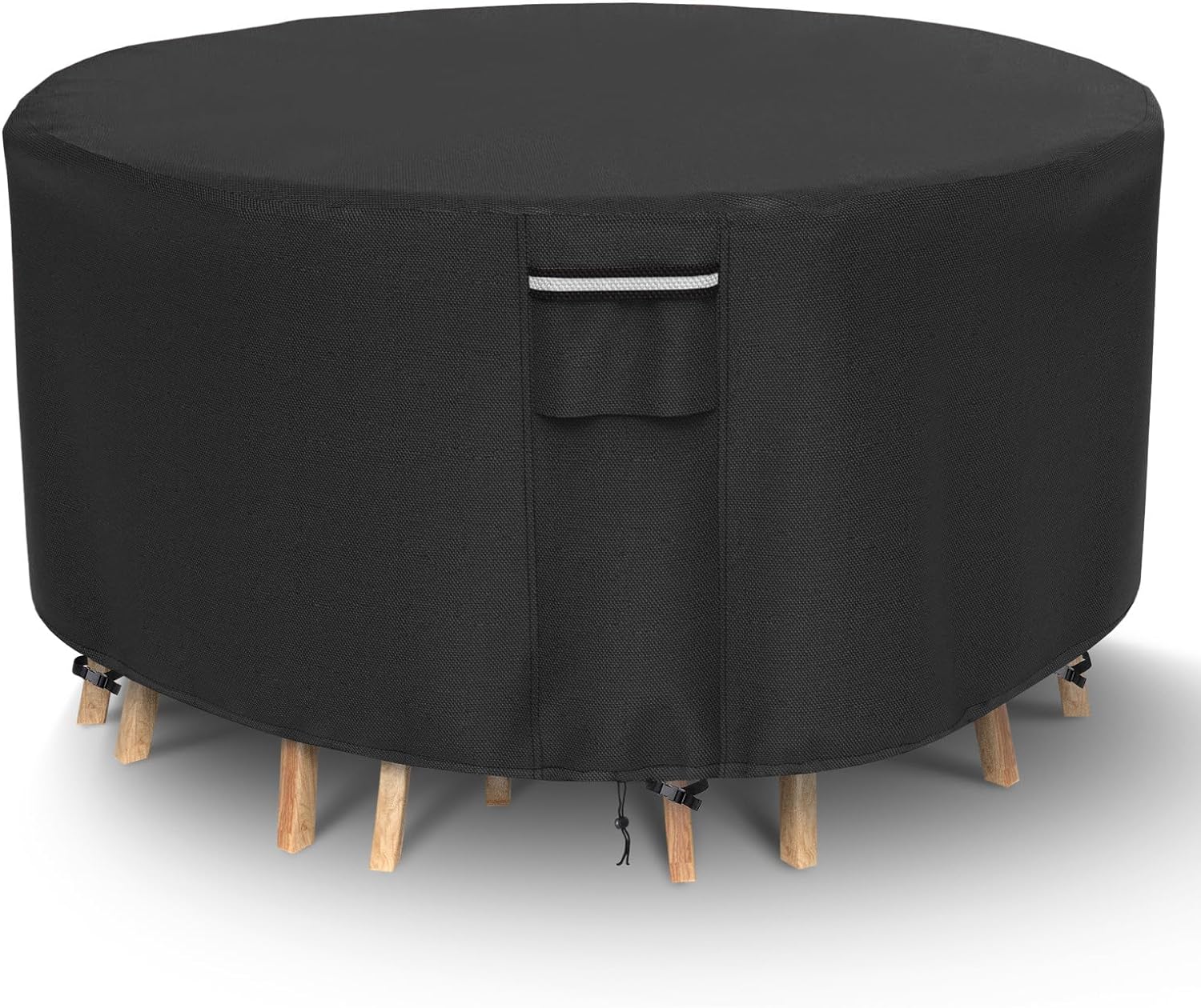 Fundas redondas para muebles de patio, funda impermeable para mesa de exterior, resistente 500D para mesa y sillas, fundas de exterior para mesa de