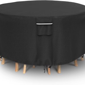 Fundas redondas para muebles de patio, funda impermeable para mesa de exterior, resistente 500D para mesa y sillas, fundas de exterior para mesa de Fundas redondas para muebles de patio, funda impermeable para mesa de exterior, resistente 500D para mesa y sillas, fundas de exterior para mesa de