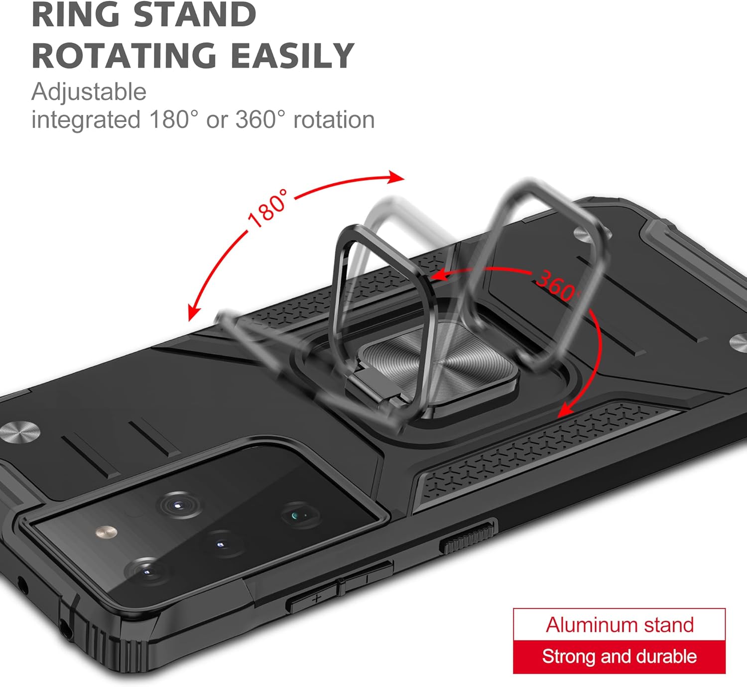 AYMECL Funda para Samsung Galaxy S21 Ultra con protector de pantalla de TPU flexible autorreparable 2 unidades, grado militar, doble a prueba de