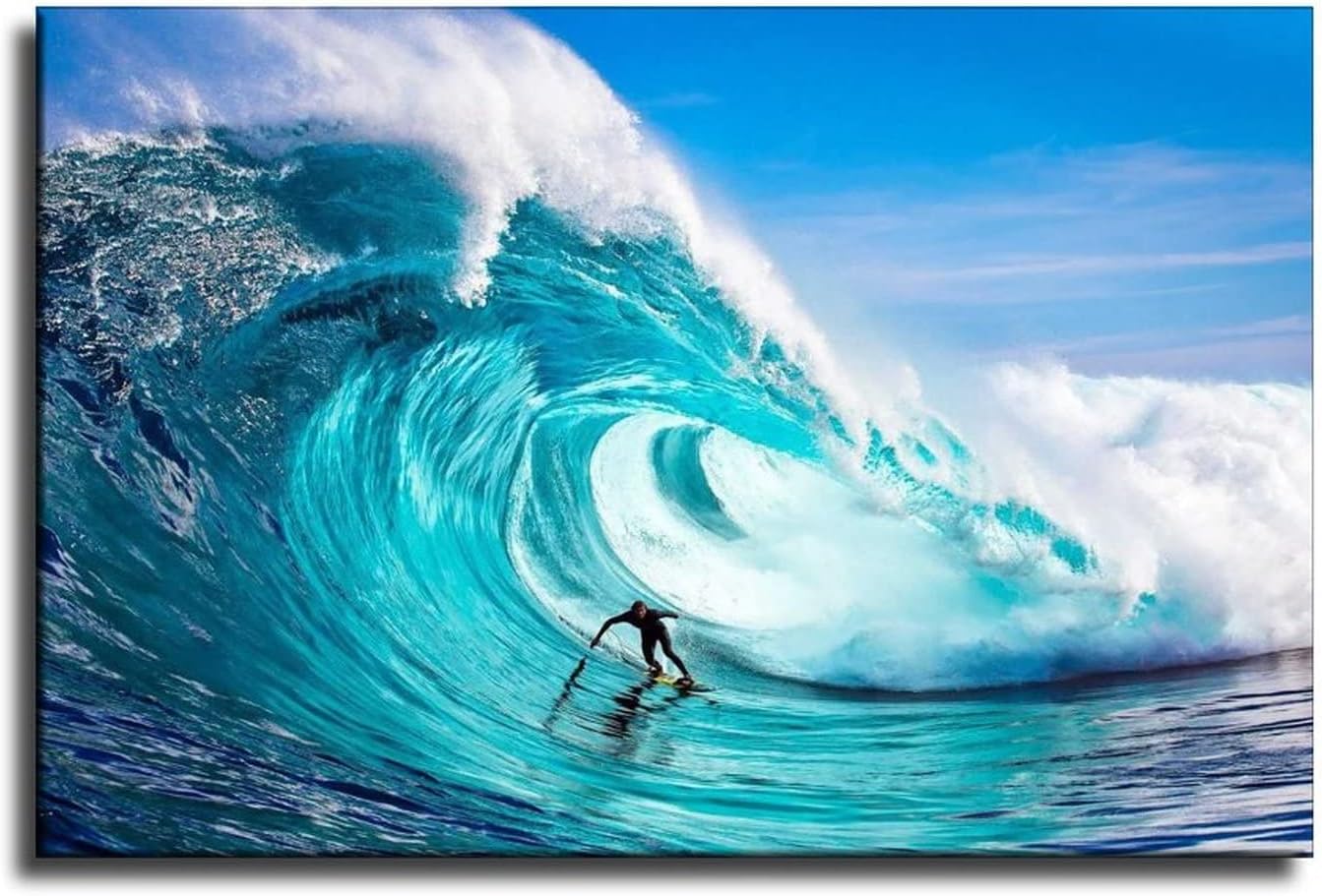 XLPOP Póster de The Sport of Surfing, pintura decorativa, decoración de baño, sala de estar, dormitorio, sin marco, 12 x 18 pulgadas (11.8 x 17.7 in)