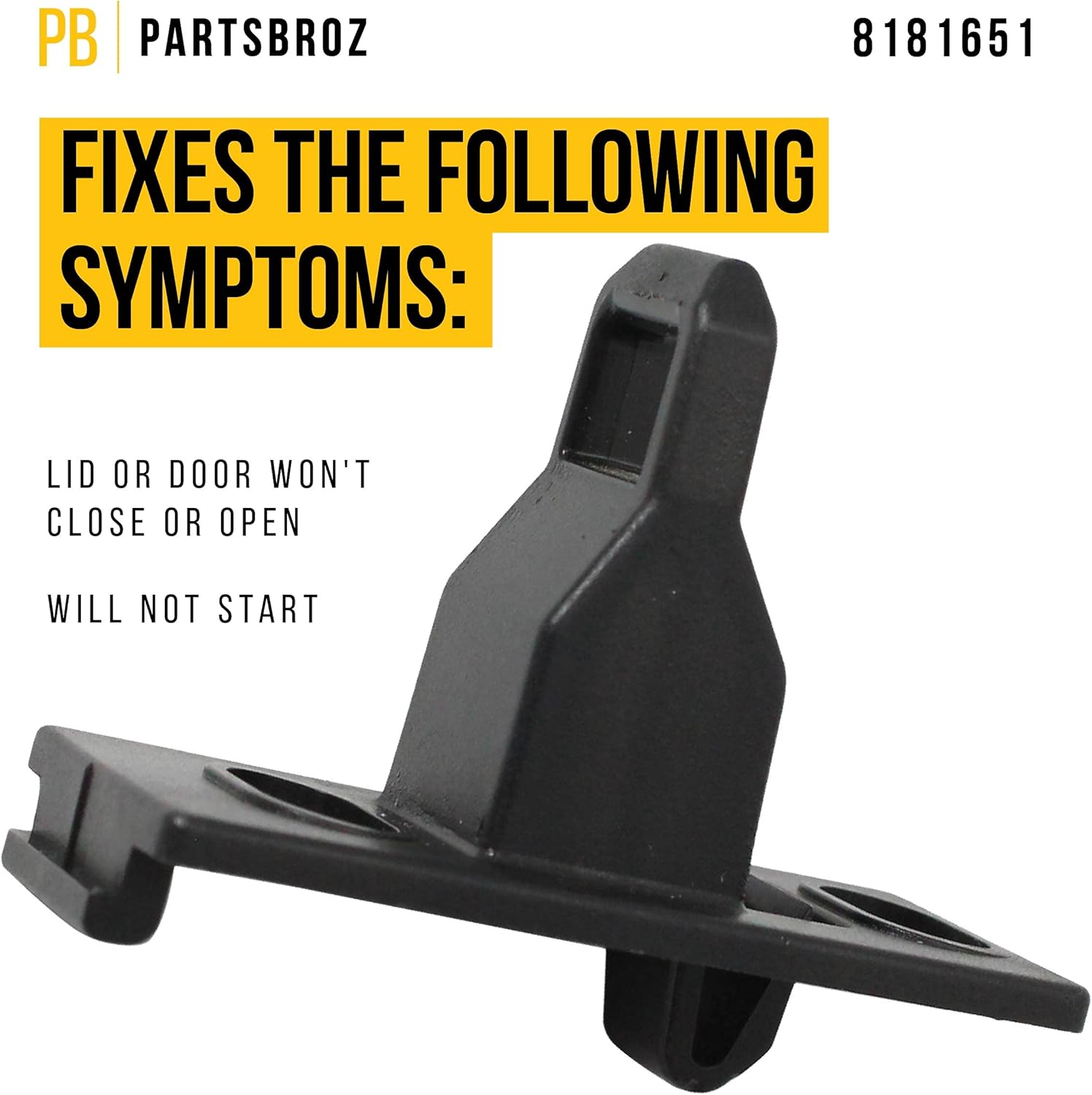 PartsBroz 8181651 – Golpe de puerta para lavadoras Whirlpool (reemplaza los números de pieza WP8181651, AP6011711 y PS11744910