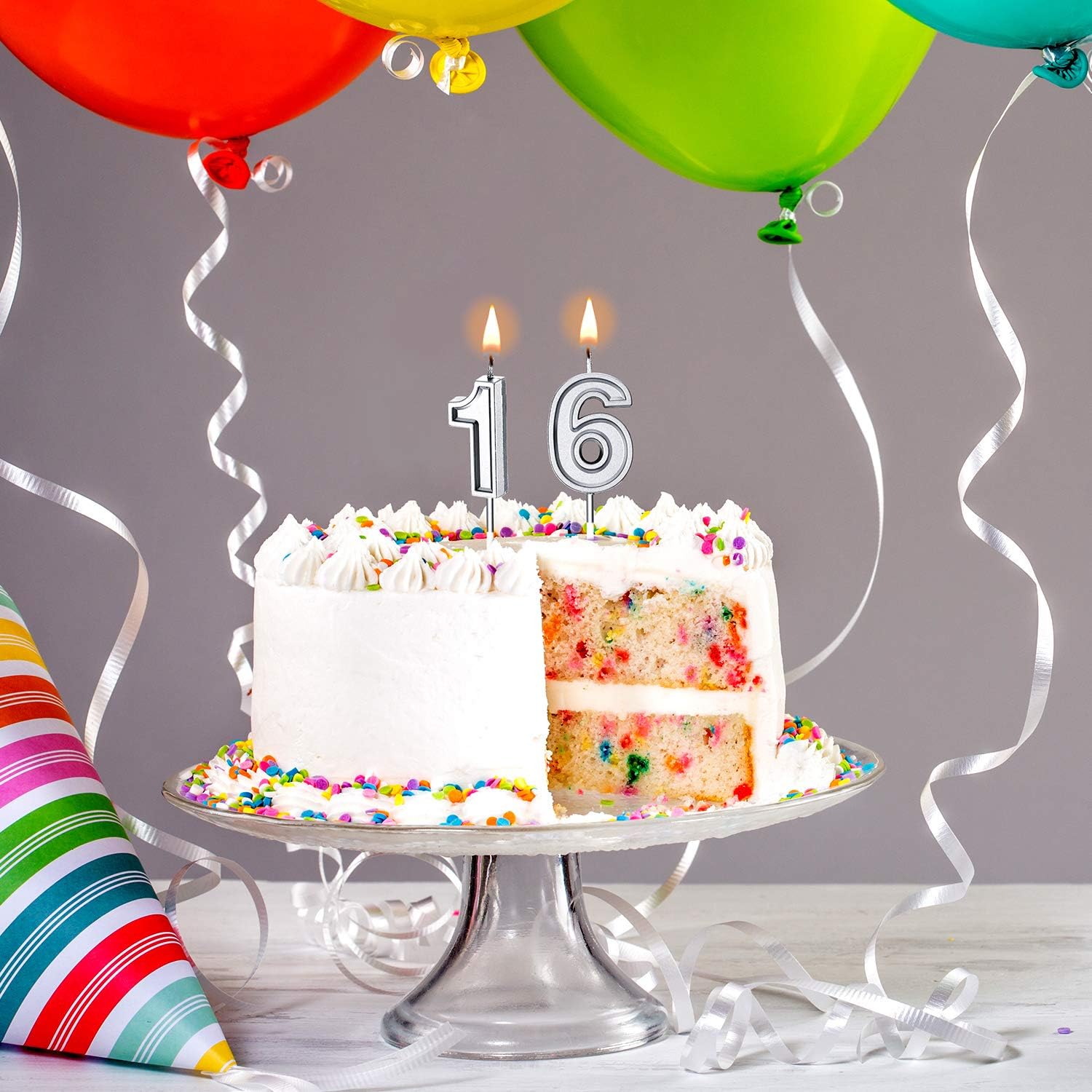 Velas de cumpleaños número 16, velas con números de pastel de feliz cumpleaños, decoración para cumpleaños, boda, aniversario, suministros de