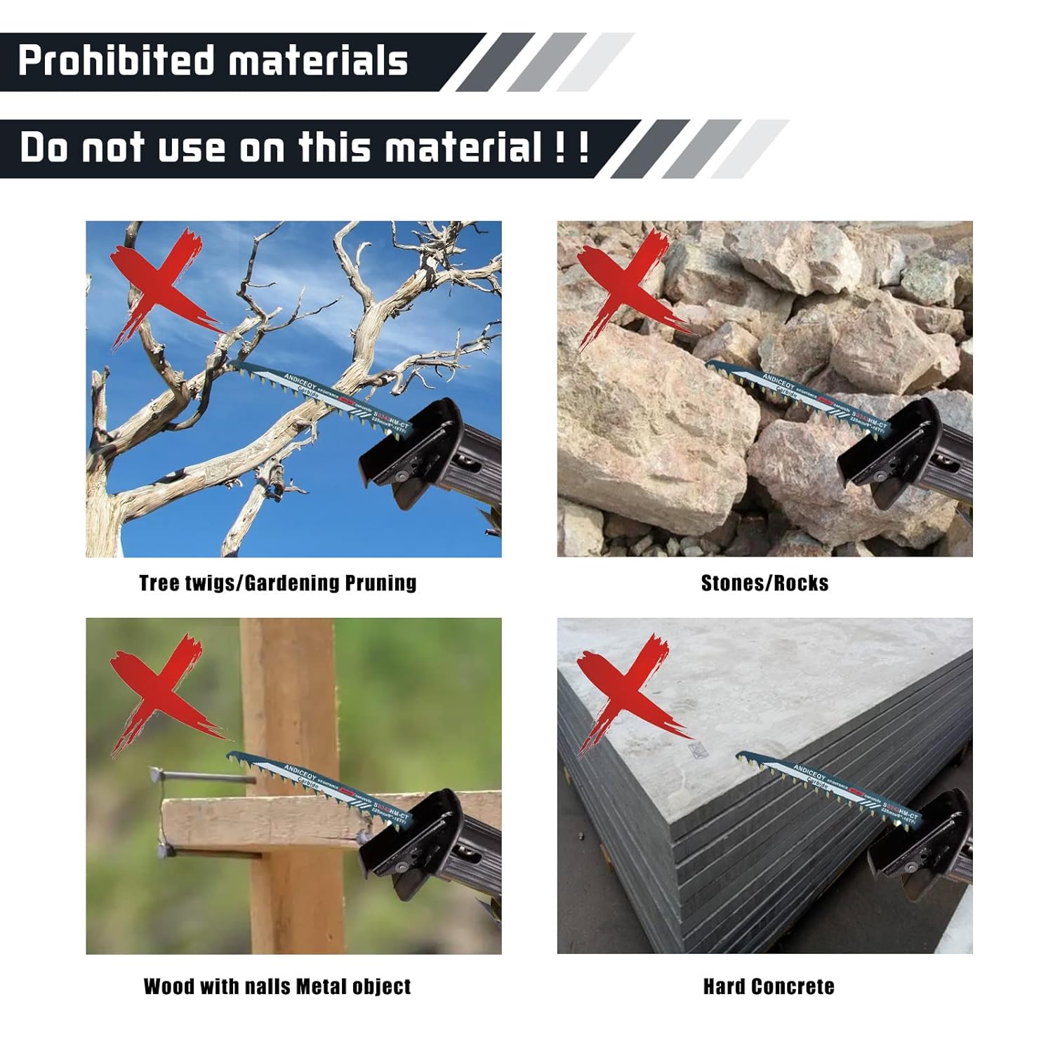 Hoja de sierra recíproca de 9 pulgadas, hojas de sierra de aleación dura para cortar ladrillos, hormigón poroso (8.858 in9 pulgadas)
