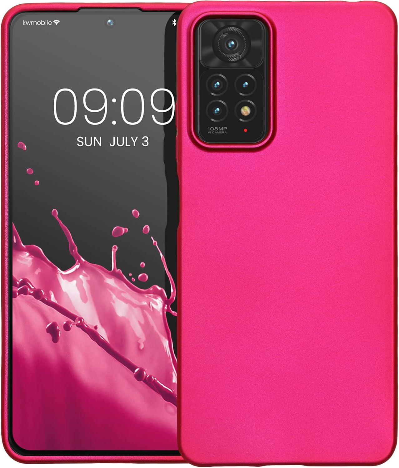 kwmobile Funda compatible con Xiaomi Redmi Note 11 ProNote 11 Pro (5G)  Note 12 Pro (4G) – Funda de silicona TPU metálica suave y delgada – Rosa