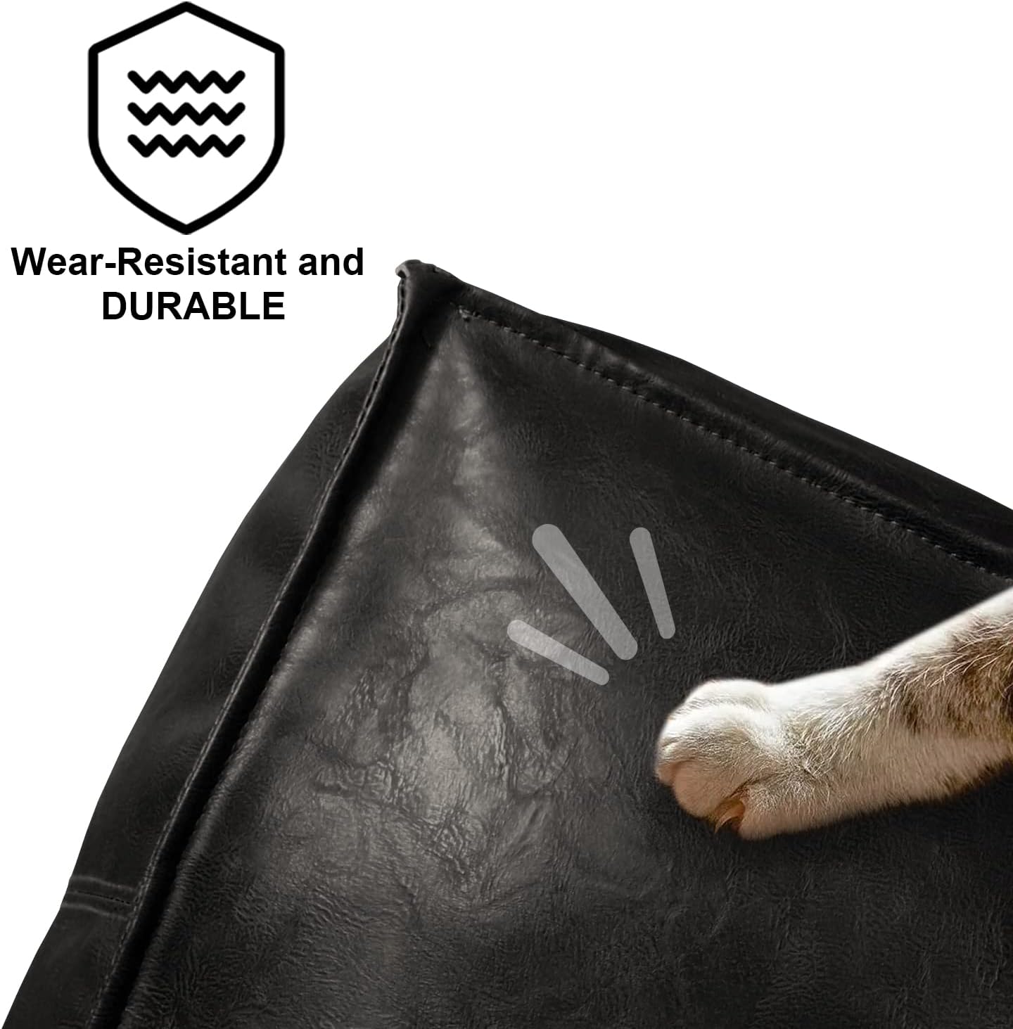 Louis Donné Funda otomana para puf, hecha a mano de piel sintética marroquí, otomana sin relleno, color negro cuadrado de 17.7 pulgadas, reposapiés
