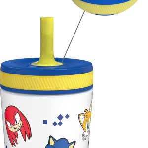 Zak Designs Sonic the Hedgehog Kelso – Vasos para niños pequeños para viajes o en casa, taza de acero inoxidable aislada al vacío de 12 onzas con Zak Designs Sonic the Hedgehog Kelso – Vasos para niños pequeños para viajes o en casa, taza de acero inoxidable aislada al vacío de 12 onzas con