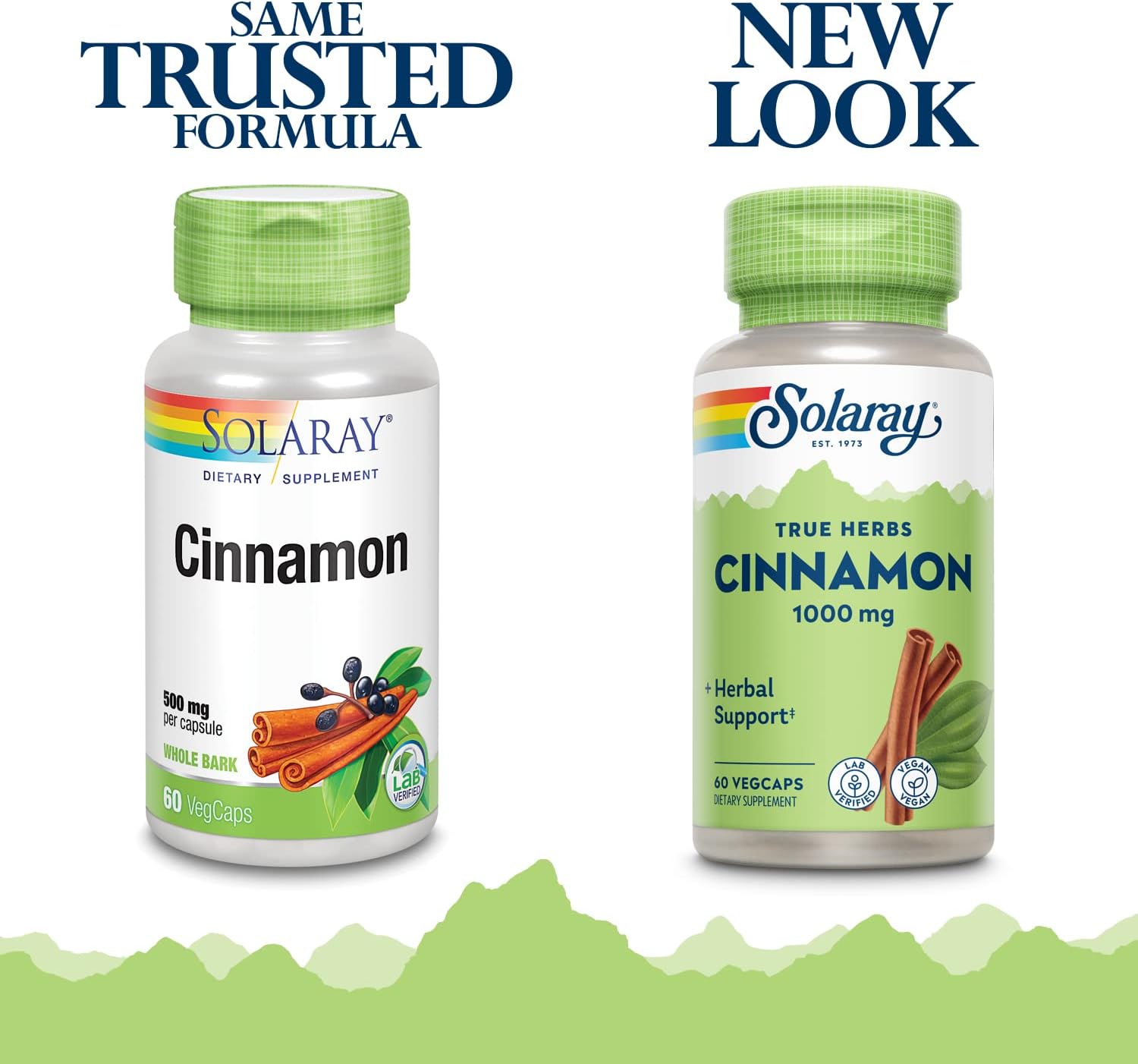 SOLARAY Corteza de canela 1000 mg  Función digestiva saludable  Antioxidante  60 cápsulas vegetales  Paquete de 2