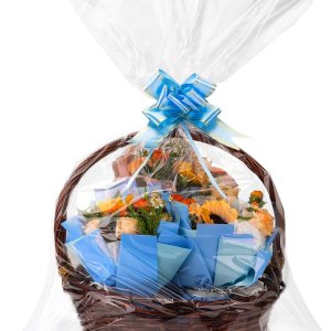 Aubeco 20 bolsas transparentes de 24 x 30 pulgadas, envoltura grande de celofán para cestas, bolsas de plástico para cesta Aubeco 20 bolsas transparentes de 24 x 30 pulgadas, envoltura grande de celofán para cestas, bolsas de plástico para cesta
