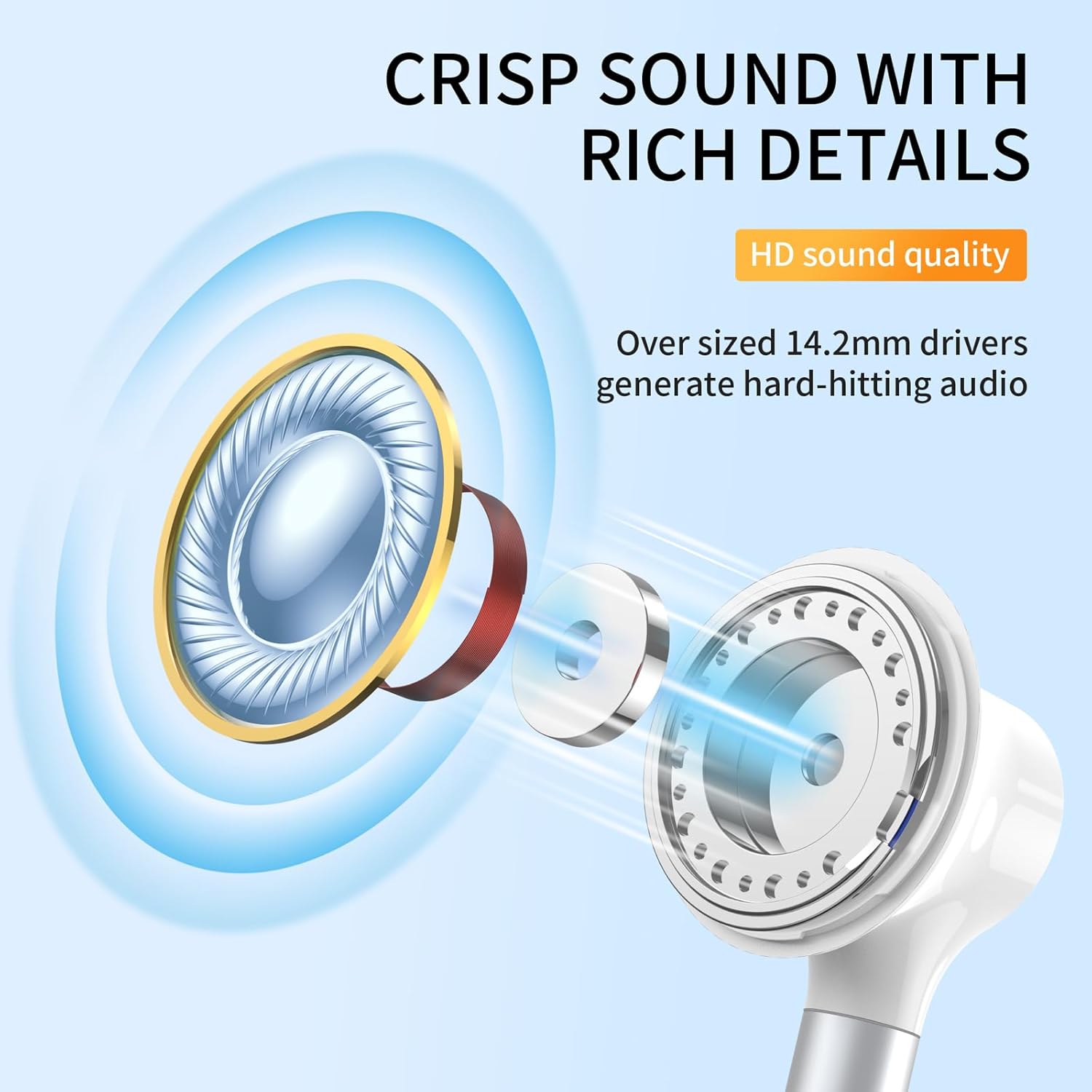 BENEWY Auriculares ME910, auriculares con cable con micrófono, auriculares intrauditivos de aislamiento de ruido y control de volumen, auriculares