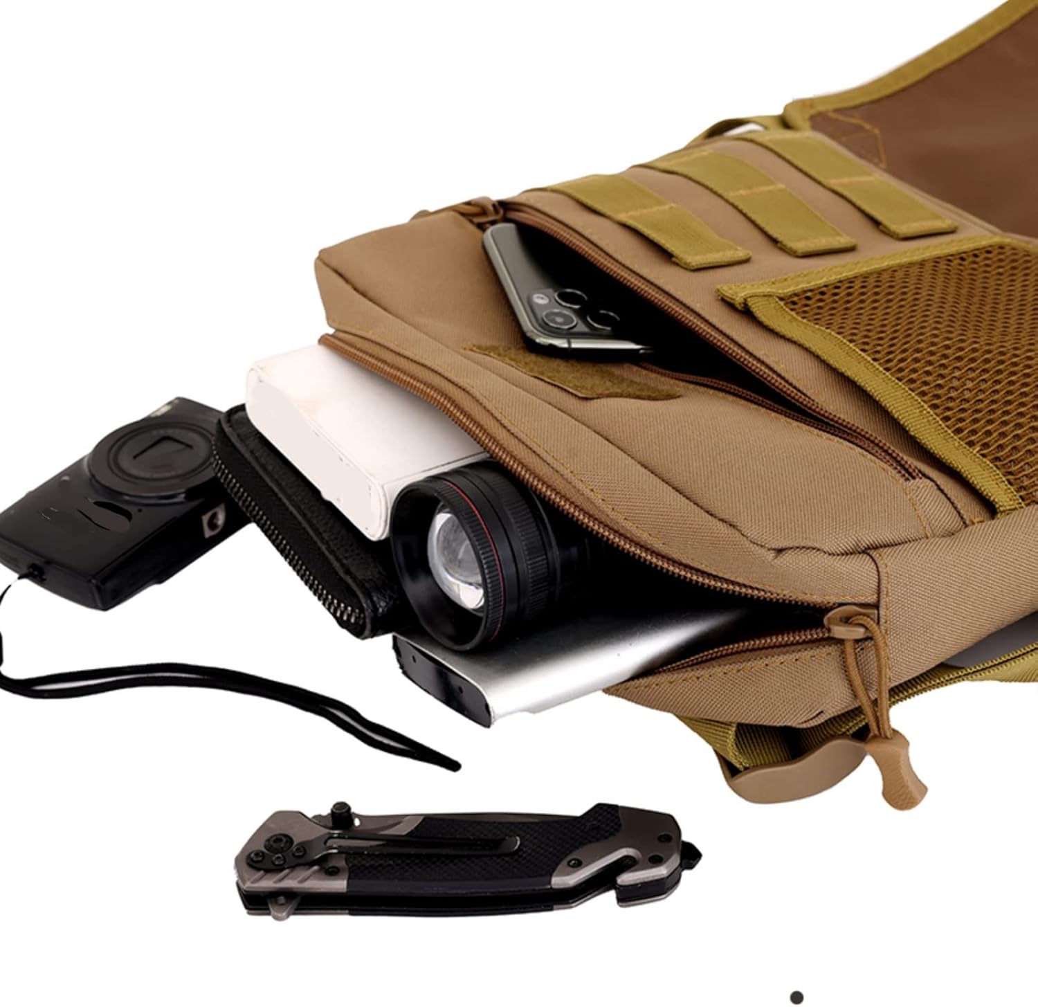 Ousawig Bolsa de pecho Radio Arnés de pecho UtilityTactical Molle Chest Rig Bag EDC Bolsa de pecho Holster Bolsa de pecho de dos vías Radio Walkie